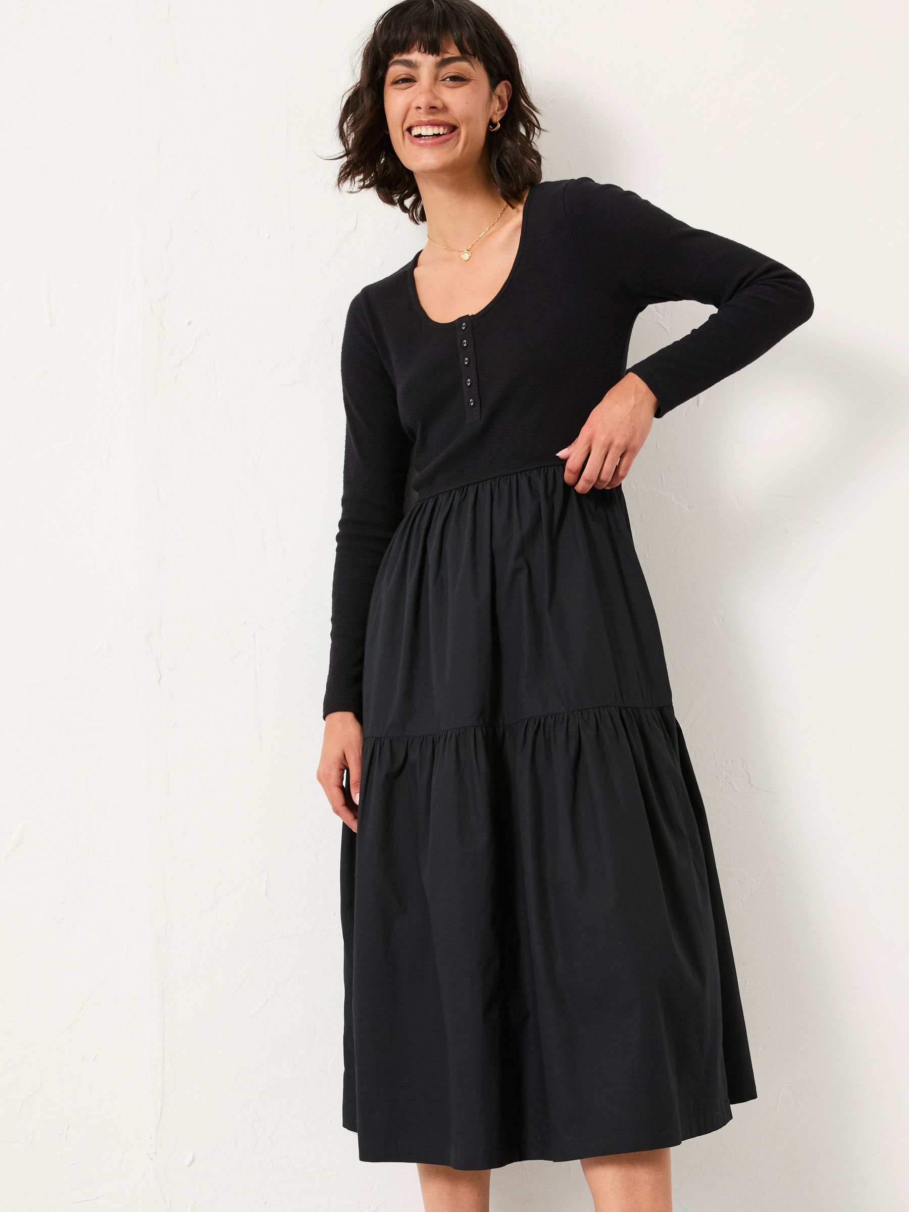 Louise Black Regular Jersey Woven Dress - Image 4 of 5