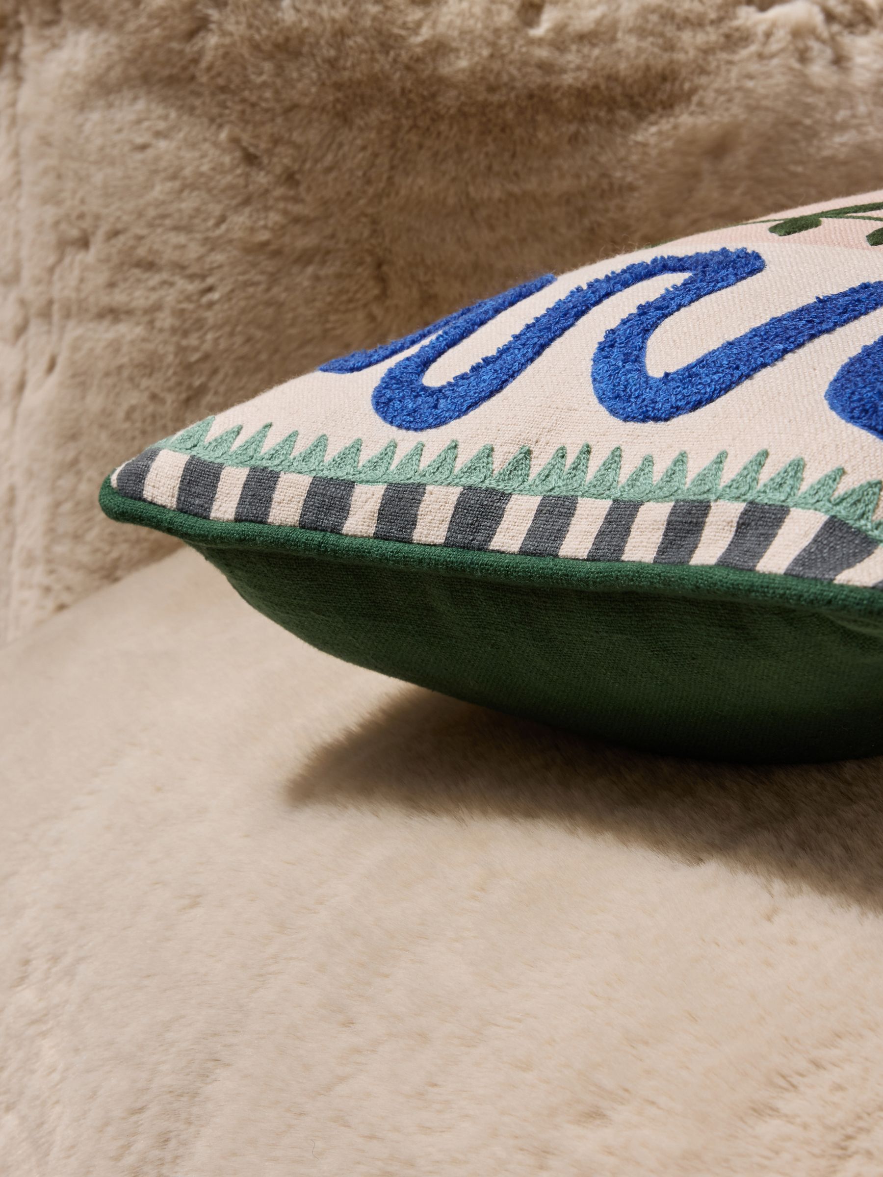 Embroidered Cushion in Aperion - Image 3 of 4