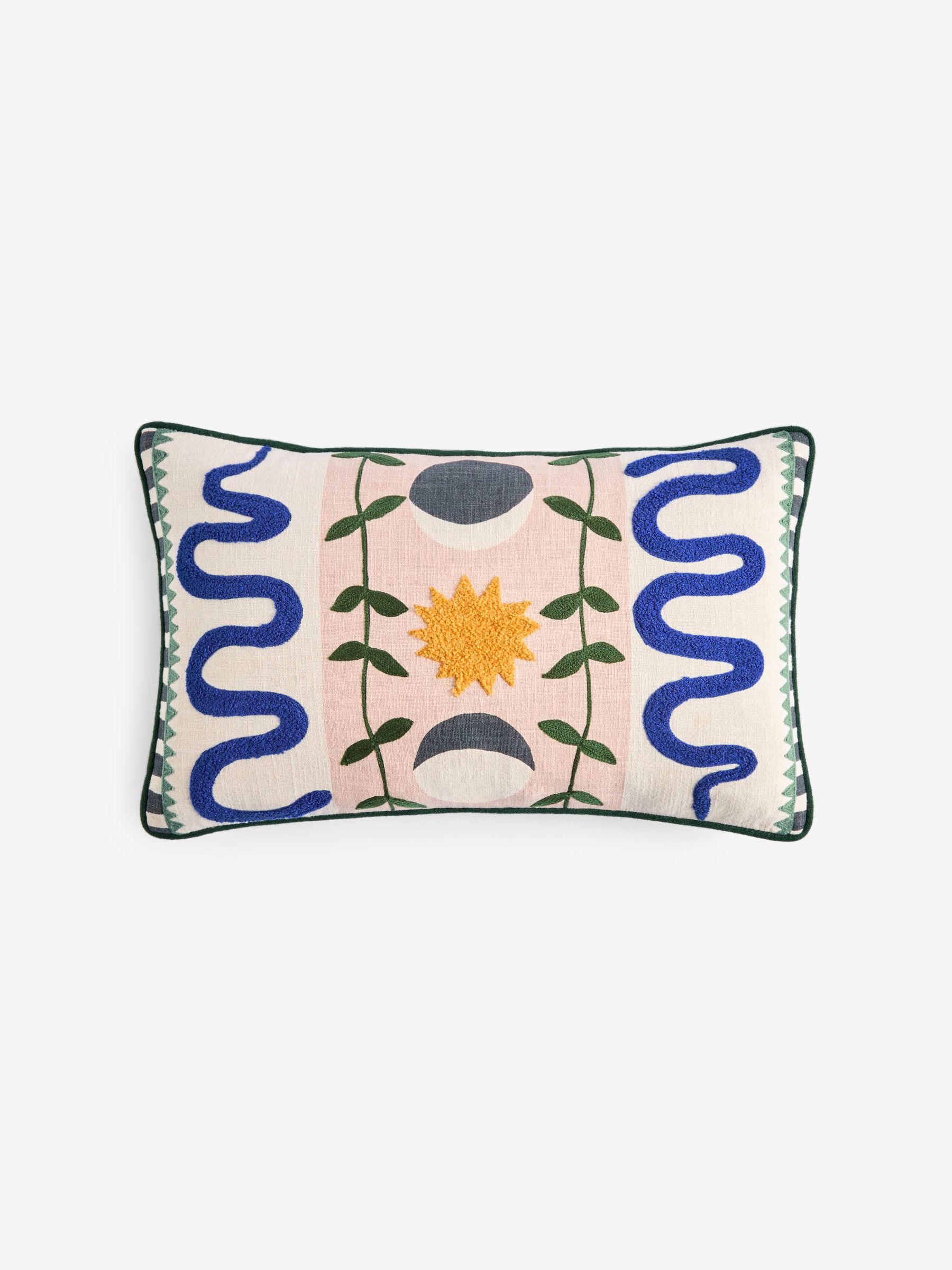 Embroidered Cushion in Aperion - Image 4 of 4 Embroidered Cushion in Aperion - Image 4 of 4