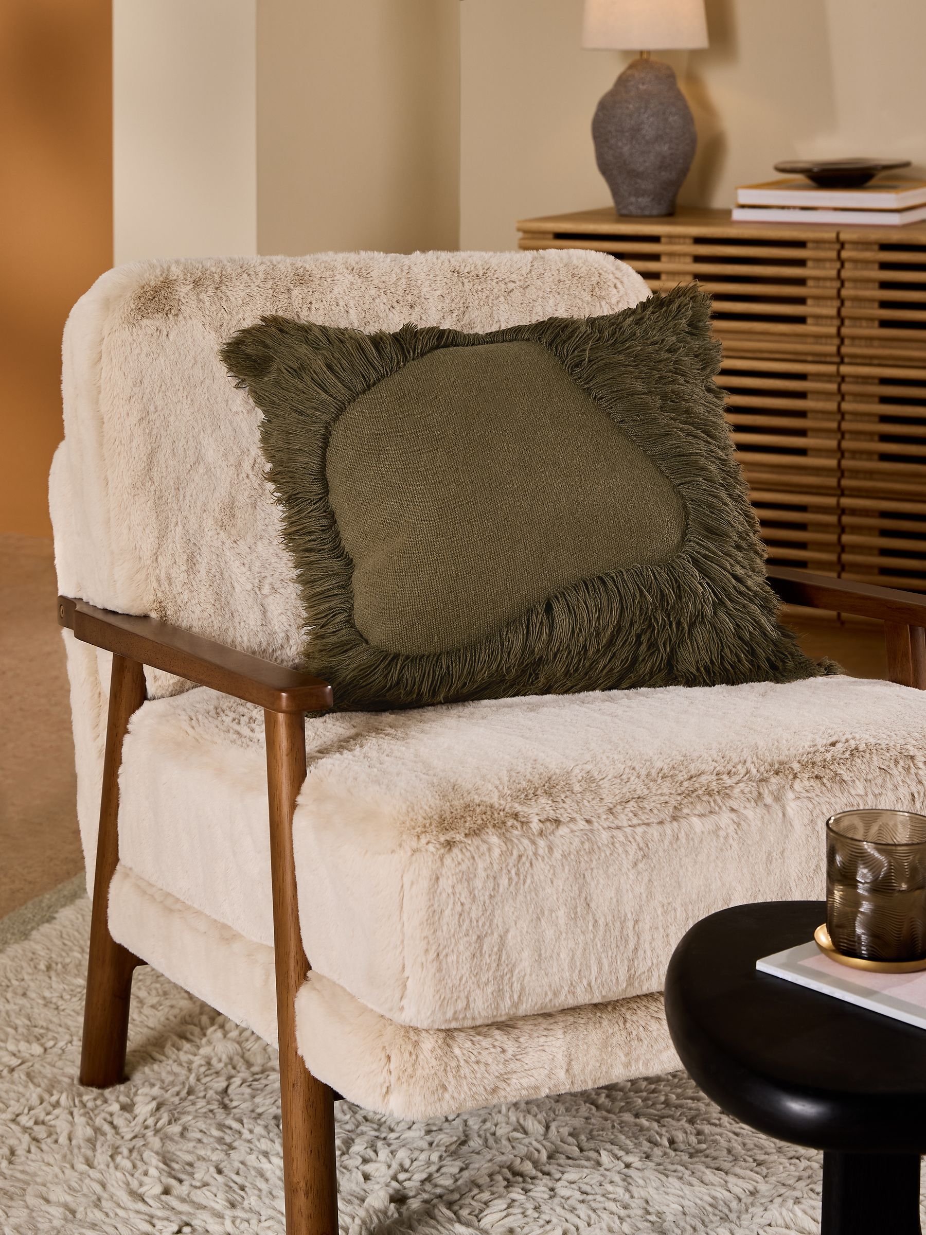 Nera Tufted Cushion in Green - Image 1 of 4 Nera Tufted Cushion in Green - Image 1 of 4