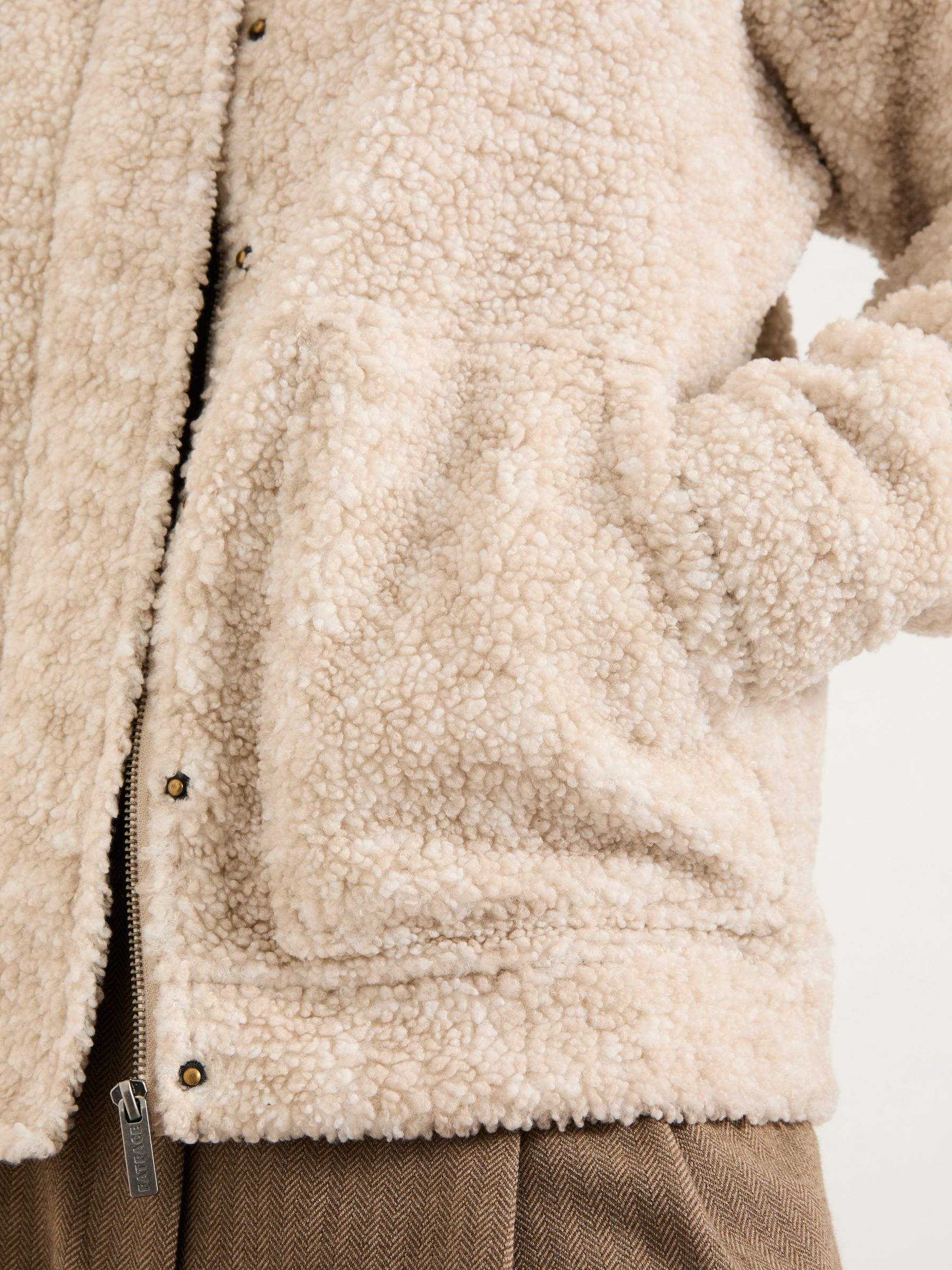 Natural Fleece Bomber Zip Through Jacket - Image 3 of 6