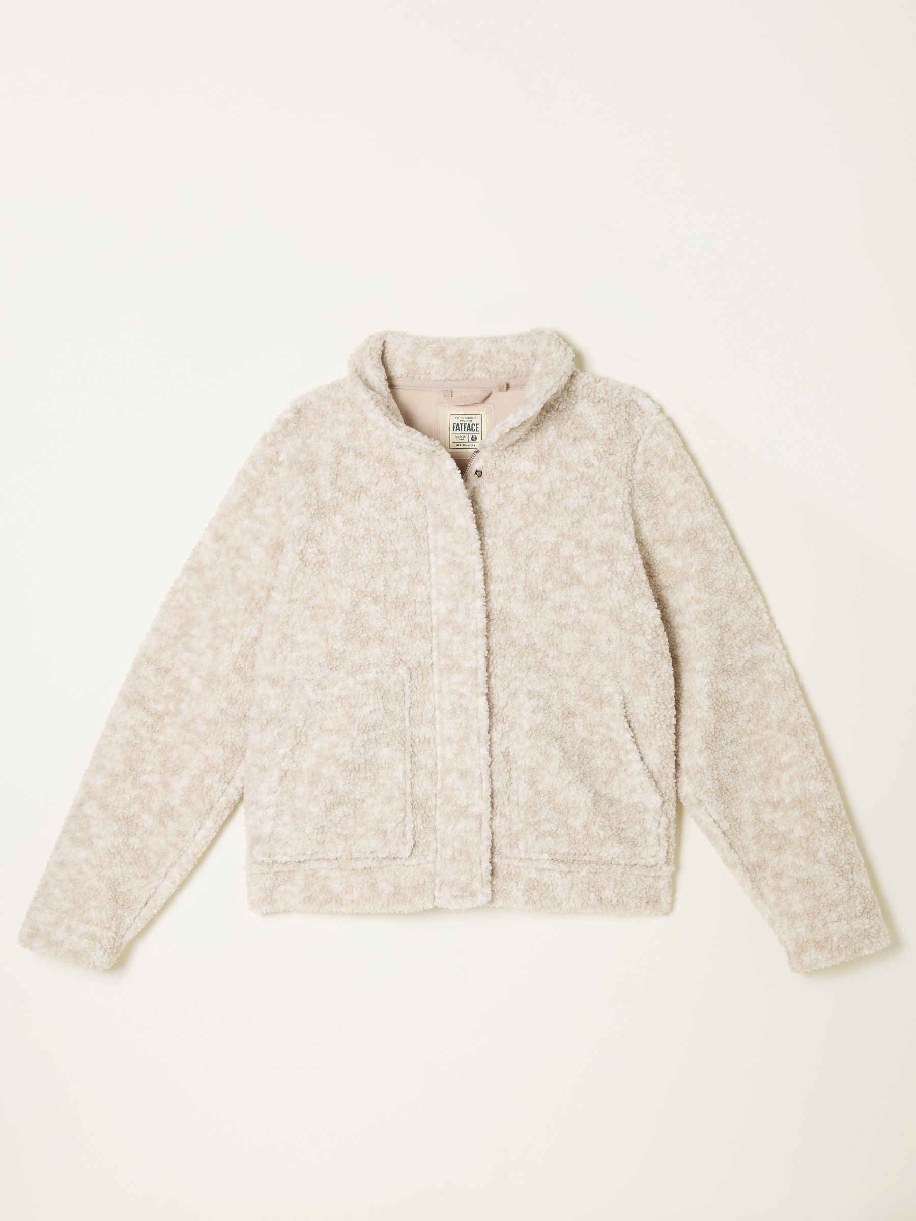 Natural Fleece Bomber Zip Through Jacket - Image 6 of 6