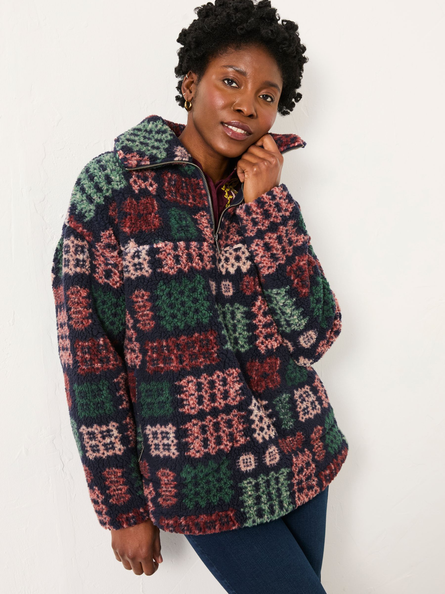 Navy Blanket Print Borg Fleece - Image 2 of 6