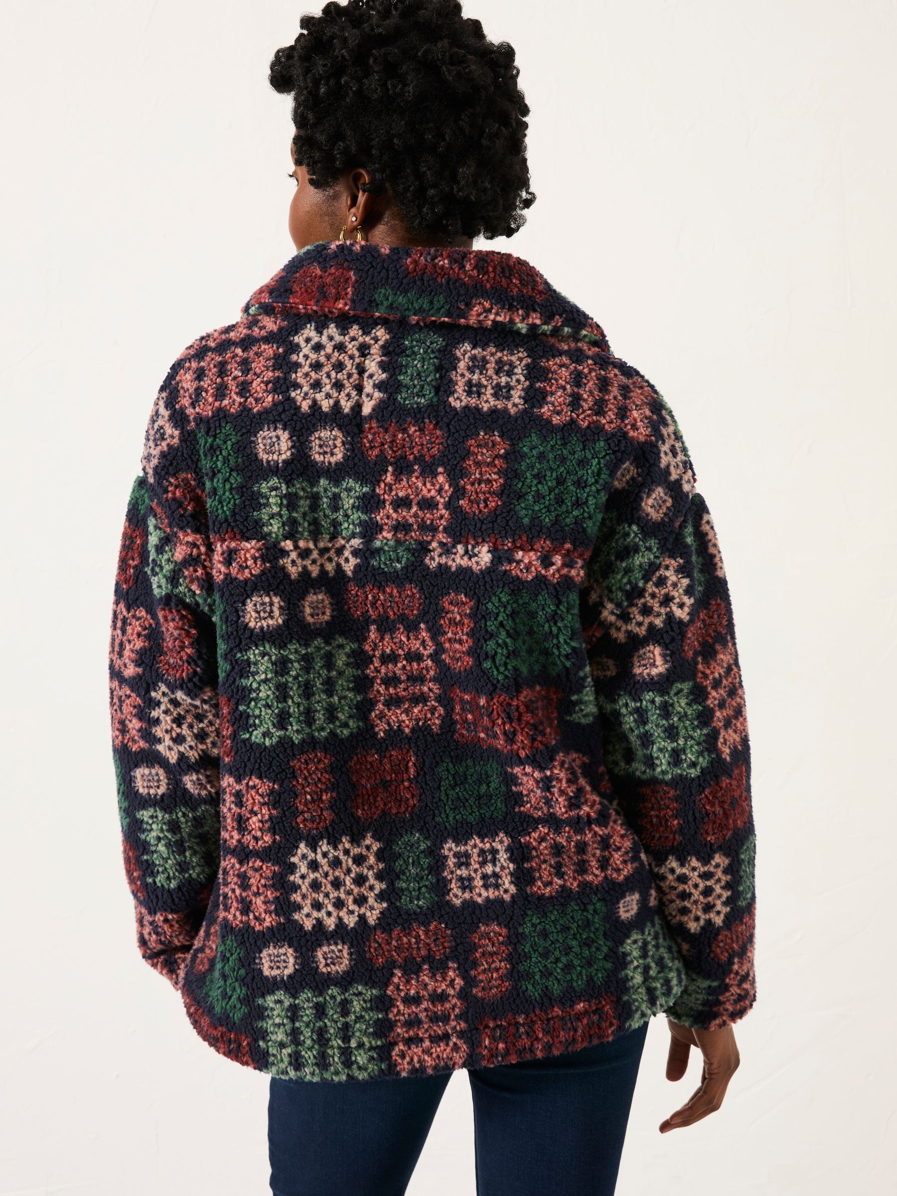 Navy Blanket Print Borg Fleece - Image 3 of 6