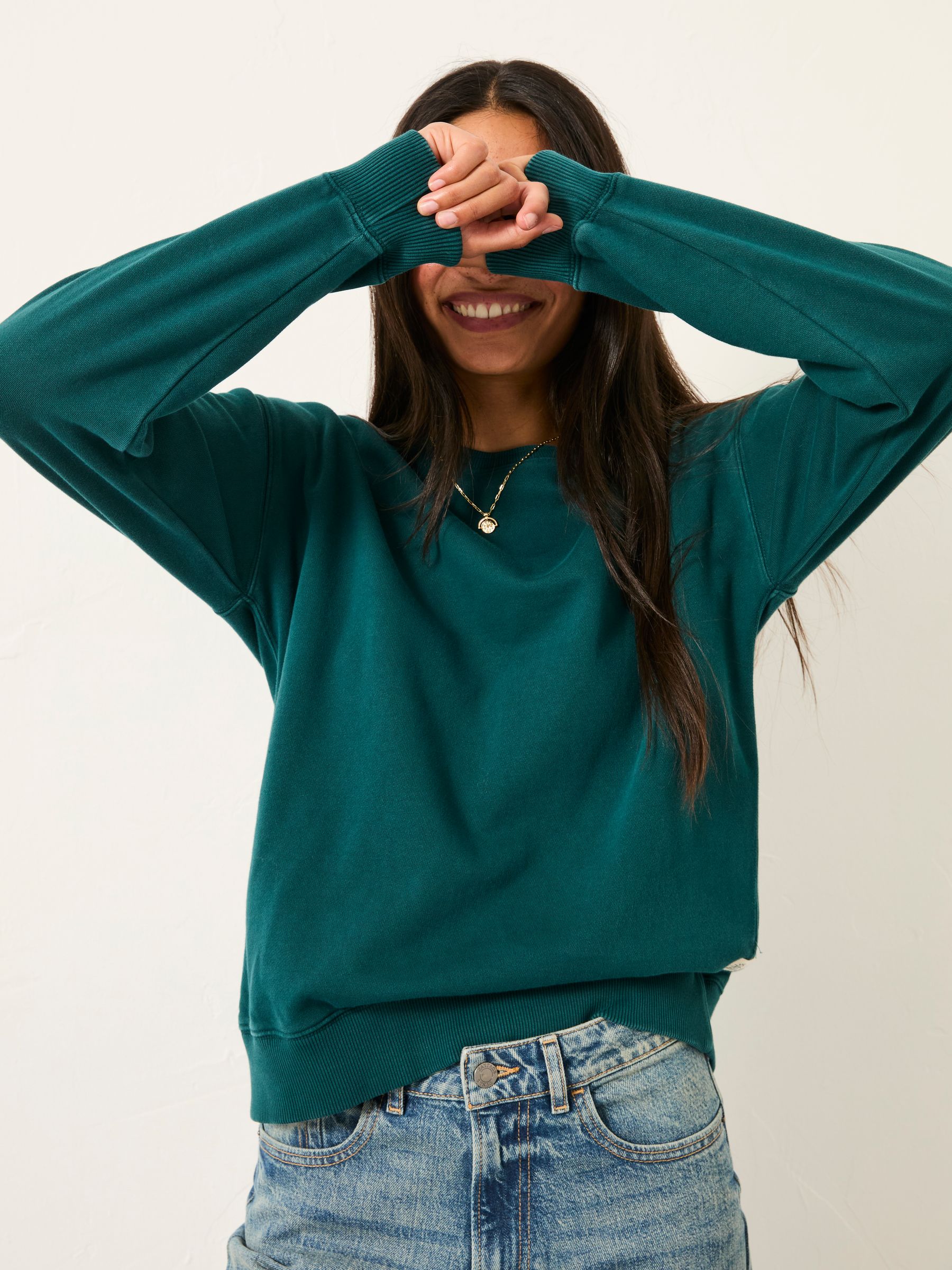 Georgia Dark Teal Blue Crew Sweatshirt - Image 3 of 5