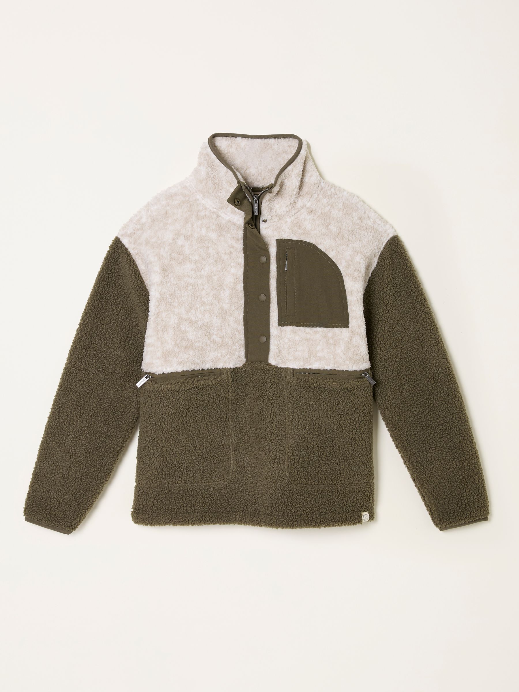 Lucy Olive Green Colour Block Fleece - Image 5 of 5
