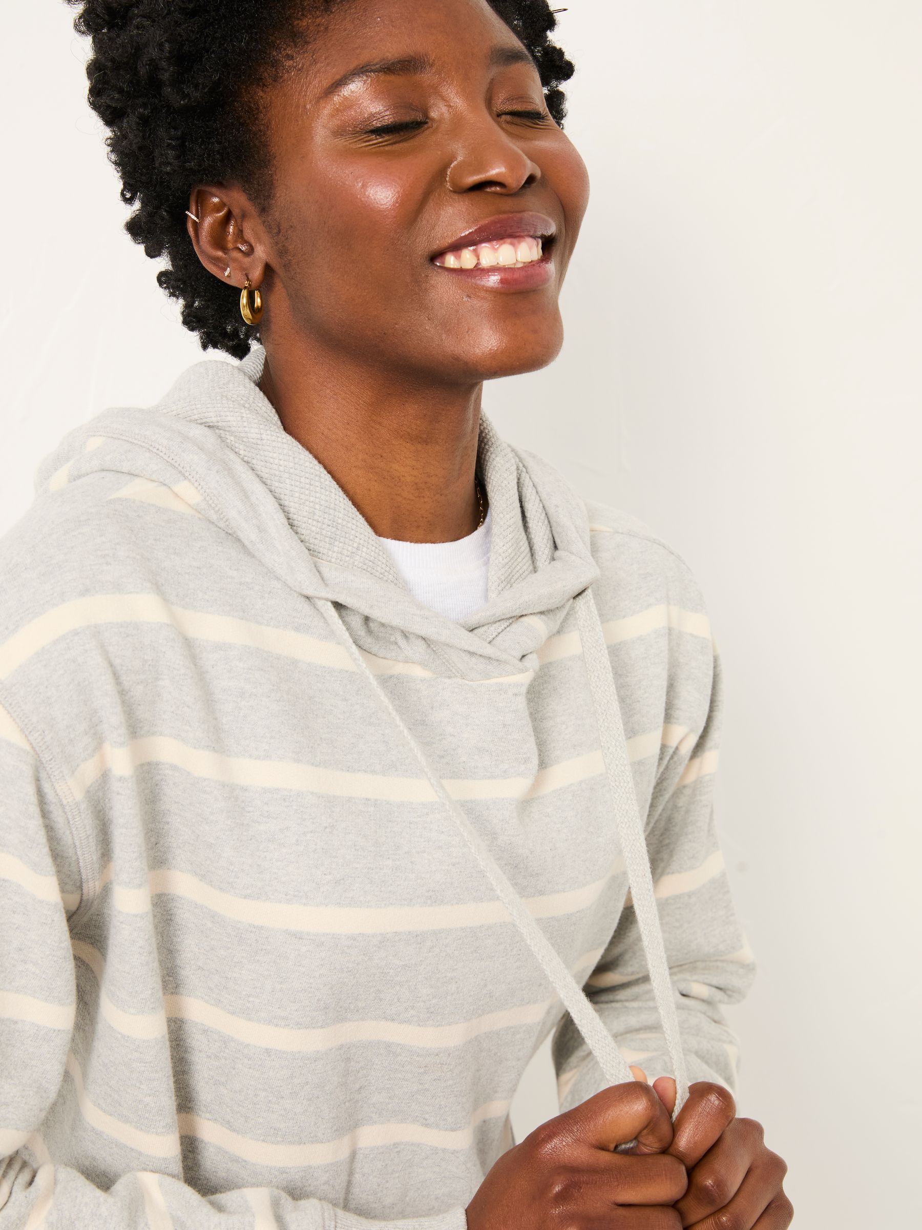 Izzy Grey Stripe Overhead Hoodie - Image 3 of 6