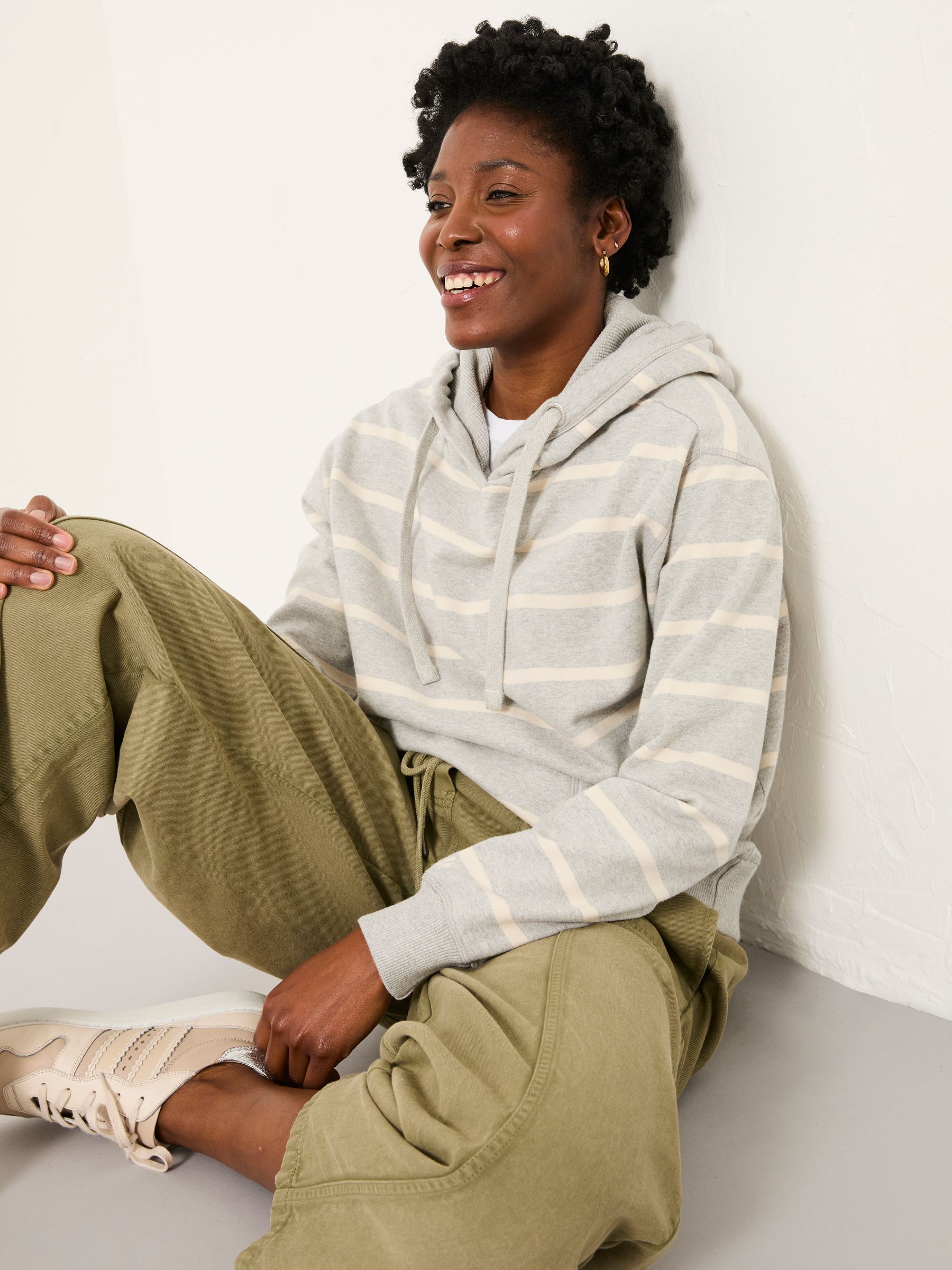 Izzy Grey Stripe Overhead Hoodie - Image 4 of 6