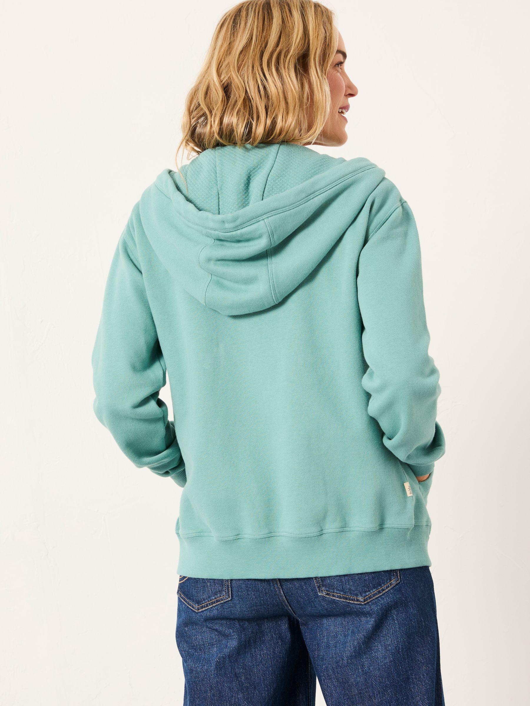 Amy Teal Blue Zip Through Hoodie - Image 2 of 6