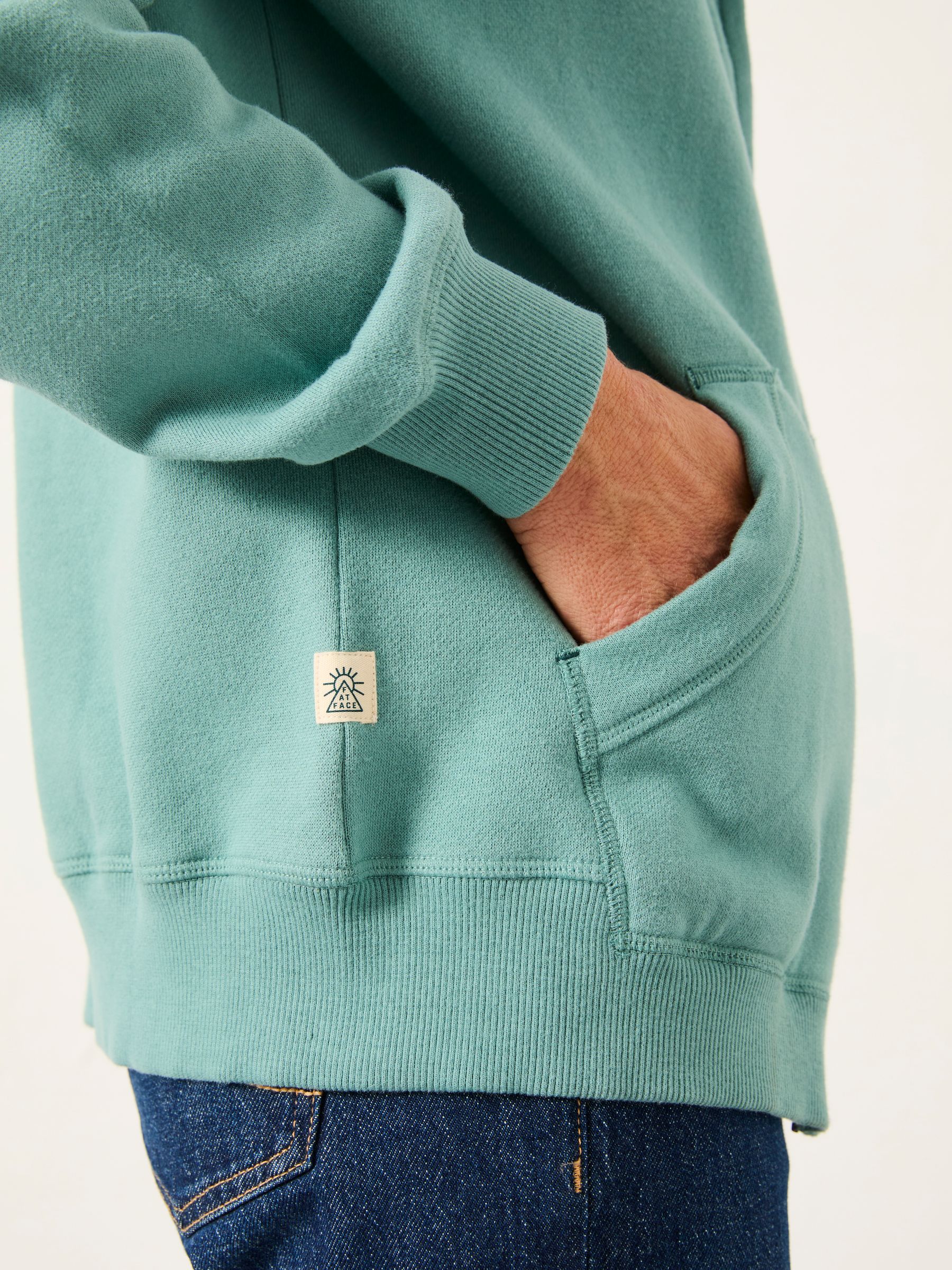 Amy Teal Blue Zip Through Hoodie - Image 4 of 6