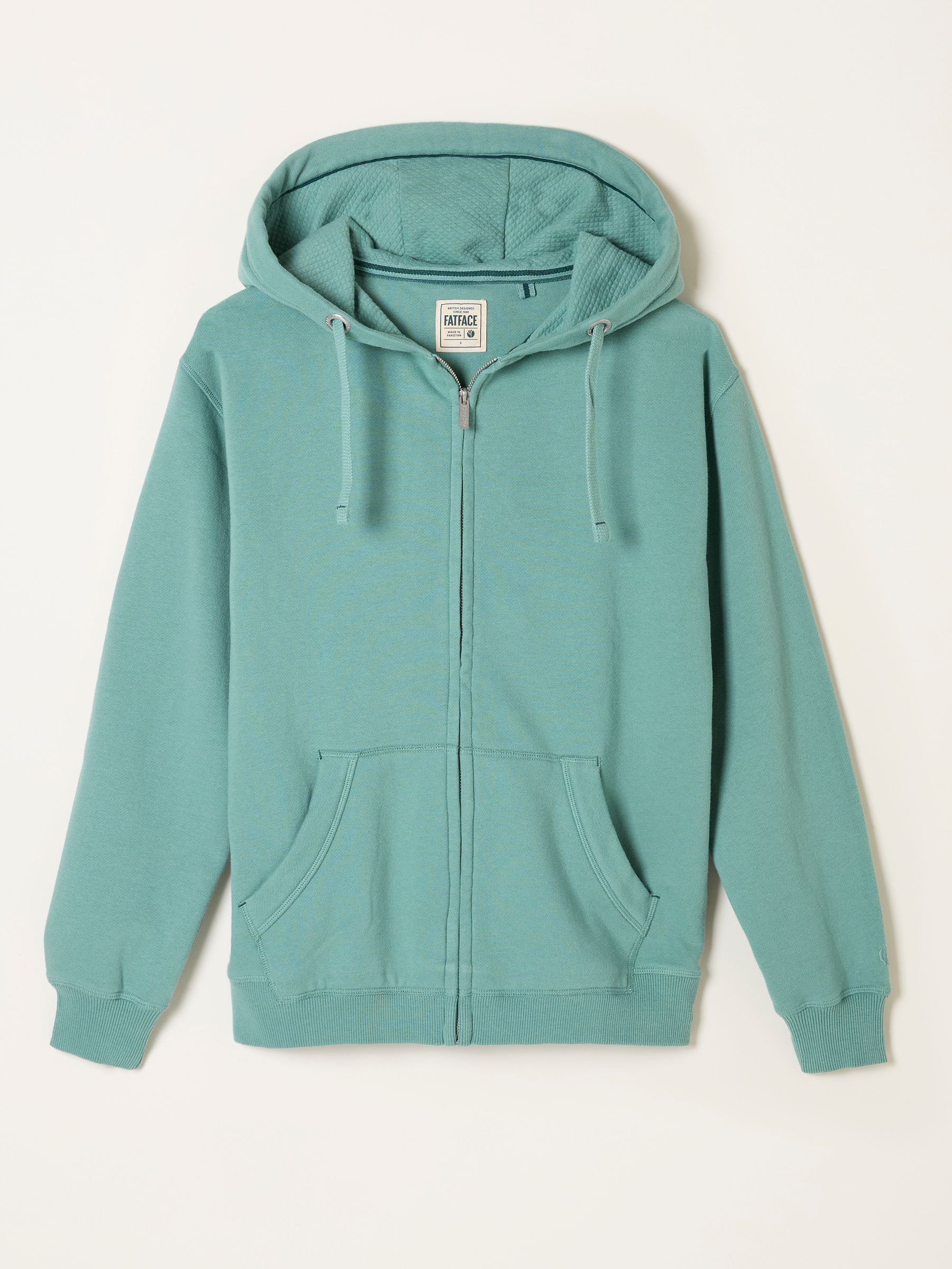 Amy Teal Blue Zip Through Hoodie - Image 6 of 6