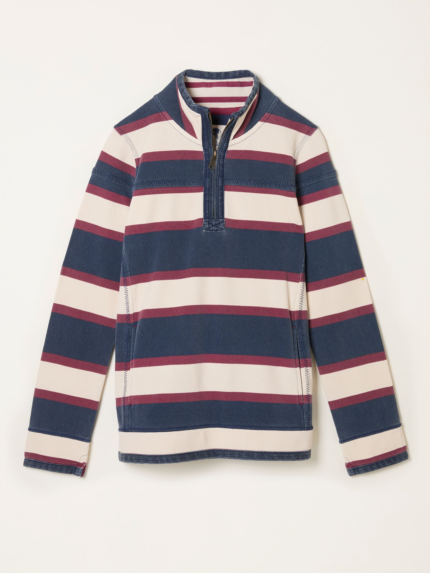 Airlie Navy Stripe Half Neck Sweat - Image 5 of 5