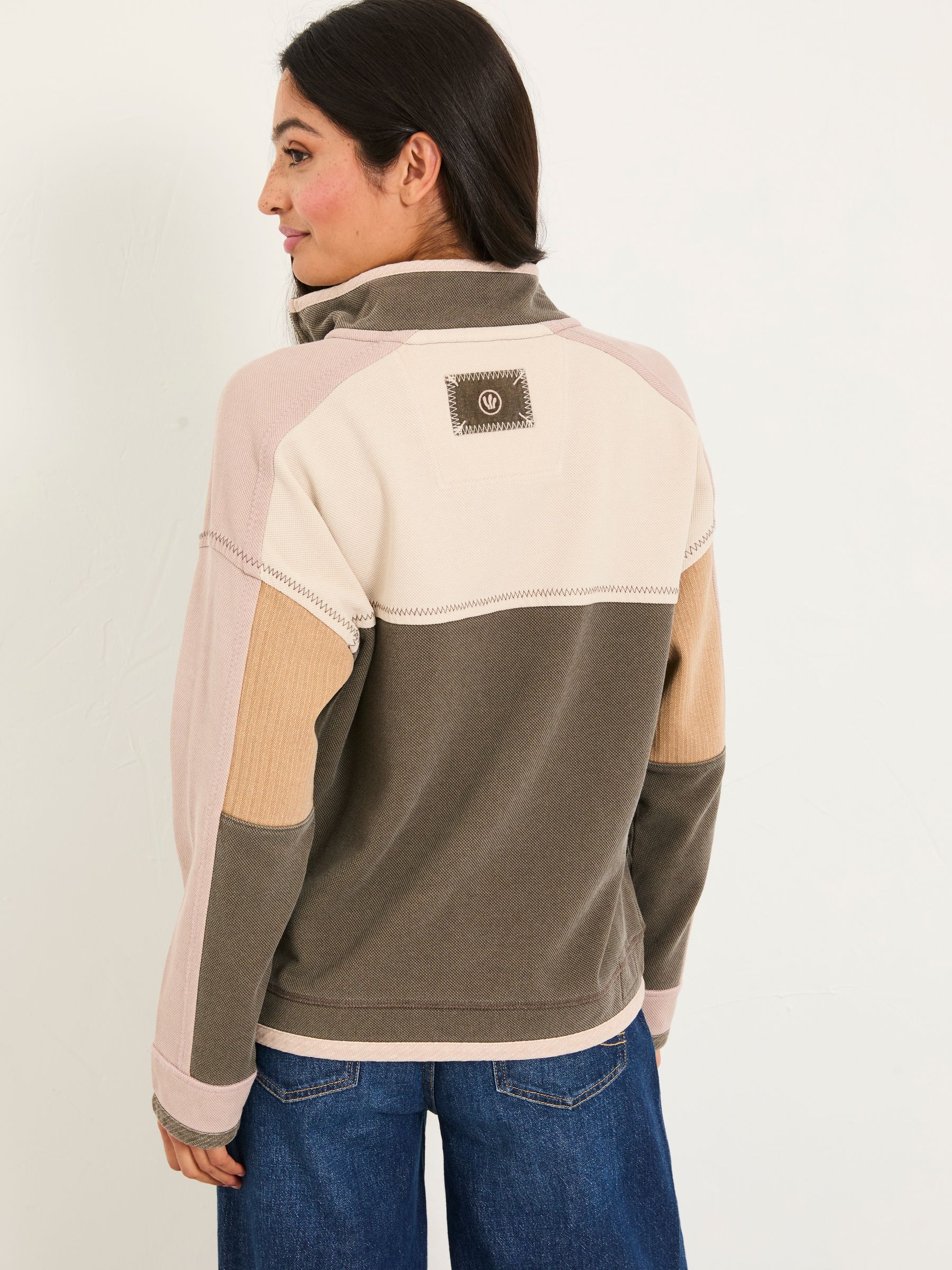 Airlie Brown Relaxed Stripe Half Neck Sweat Top - Image 2 of 6
