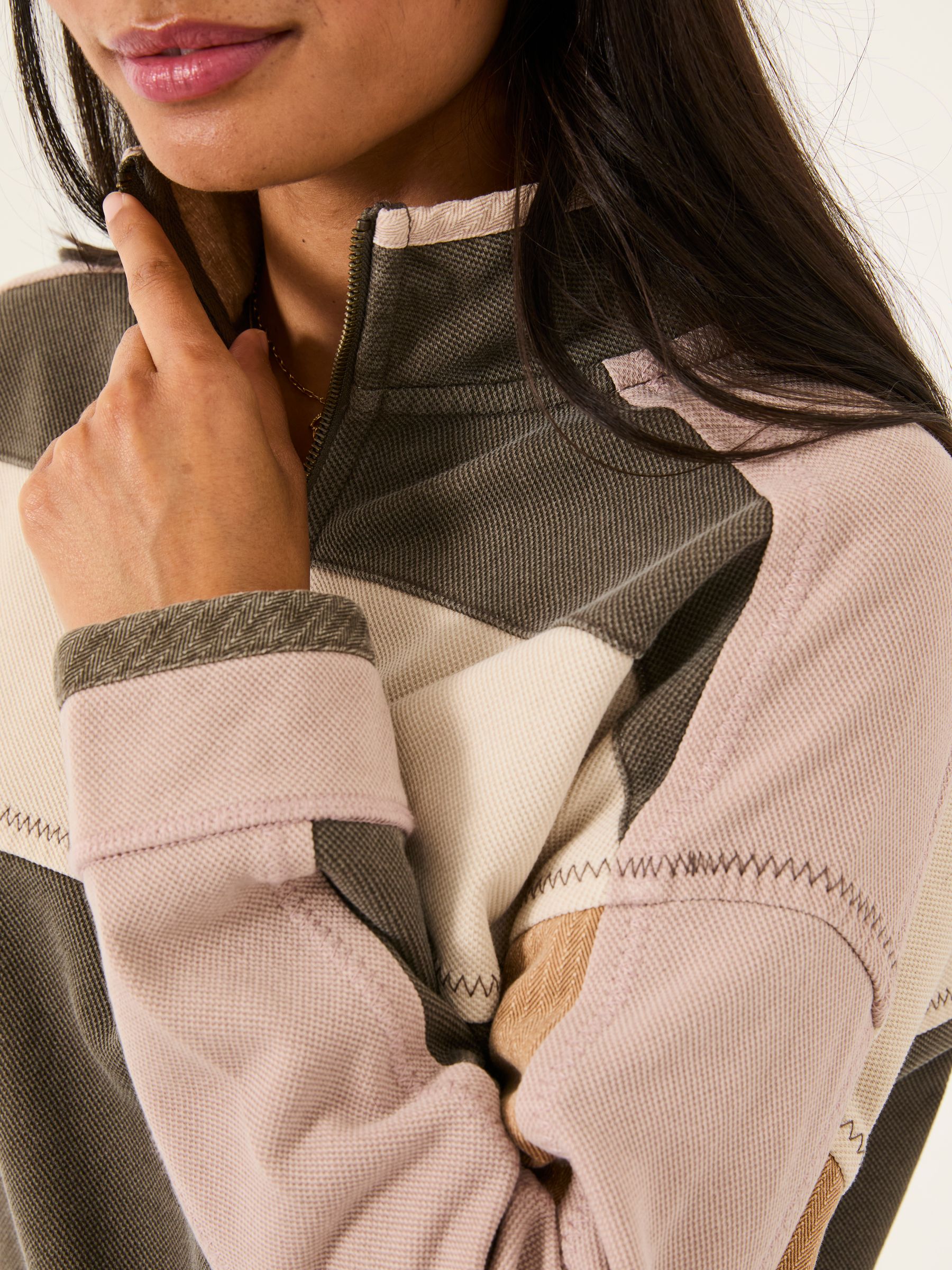 Airlie Brown Relaxed Stripe Half Neck Sweat Top - Image 4 of 6