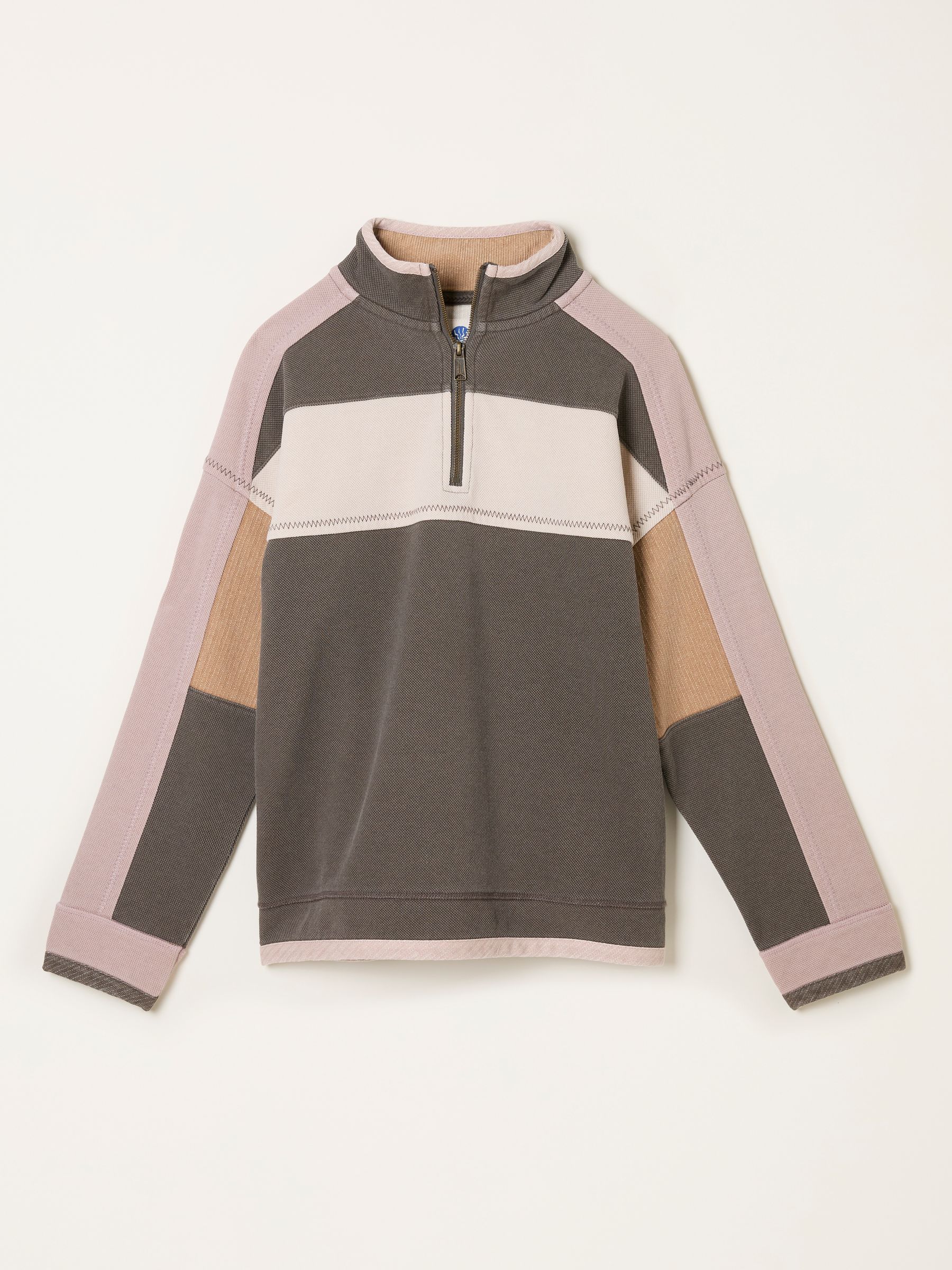 Airlie Brown Relaxed Stripe Half Neck Sweat Top - Image 6 of 6
