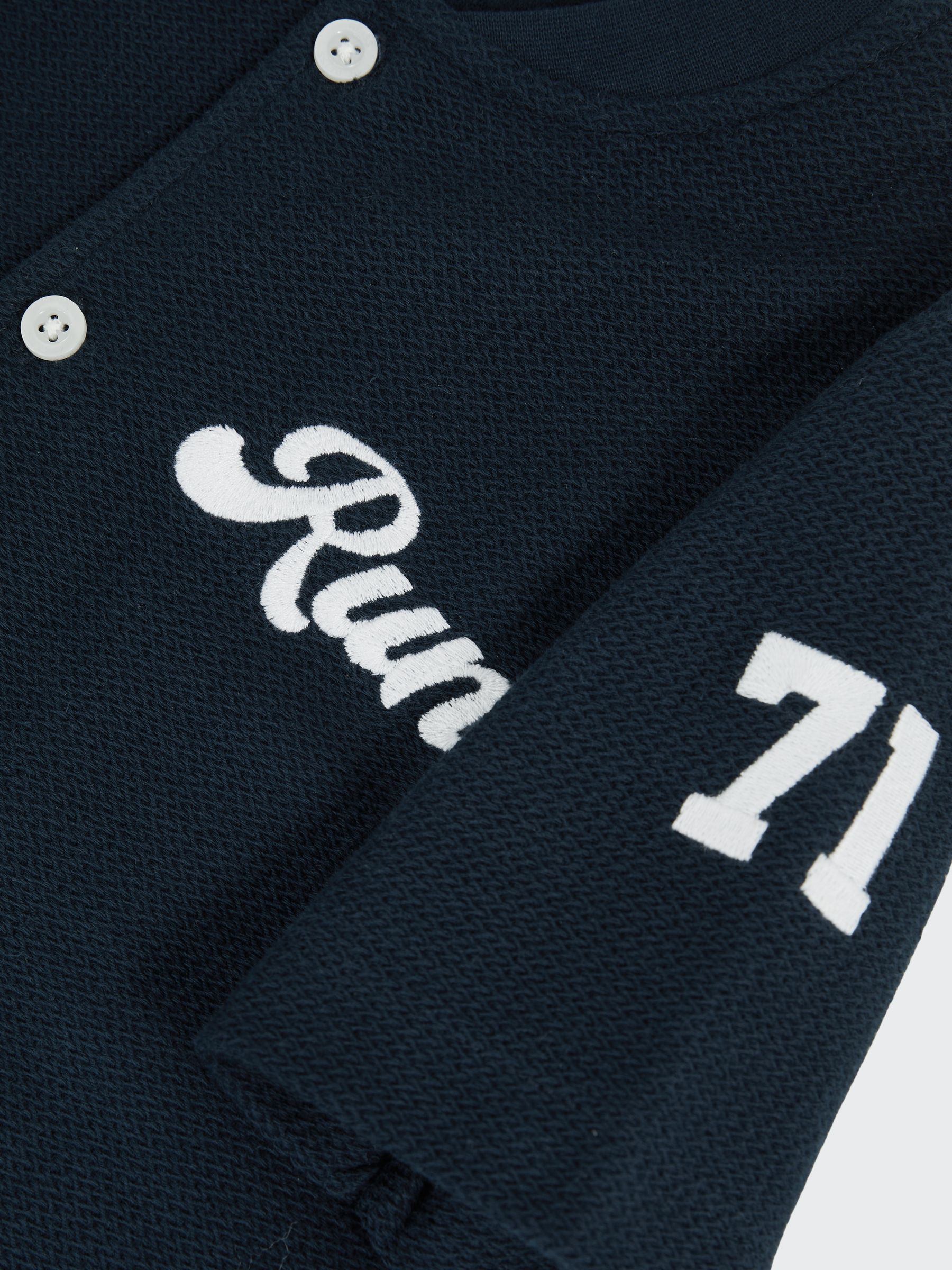 3-9 yrs Cotton Textured Home Run Shirt in Navy - Image 4 of 4