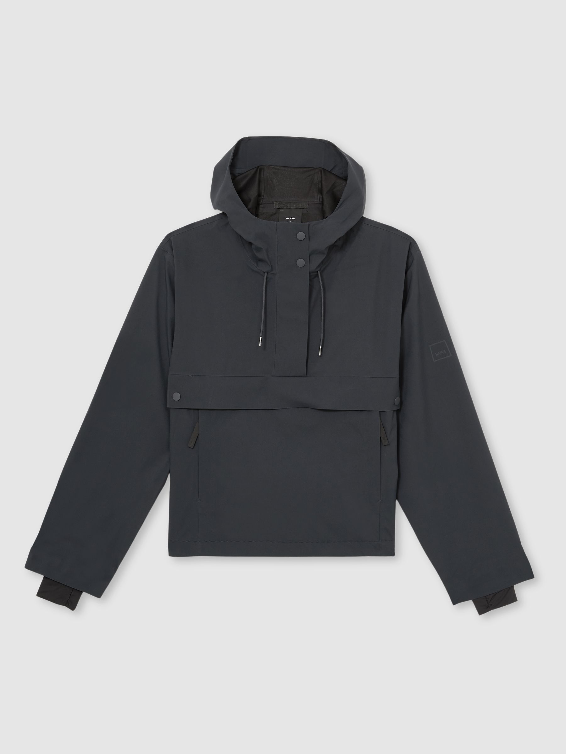 Rains Hardshell Short Jacket in Navy - Image 2 of 5