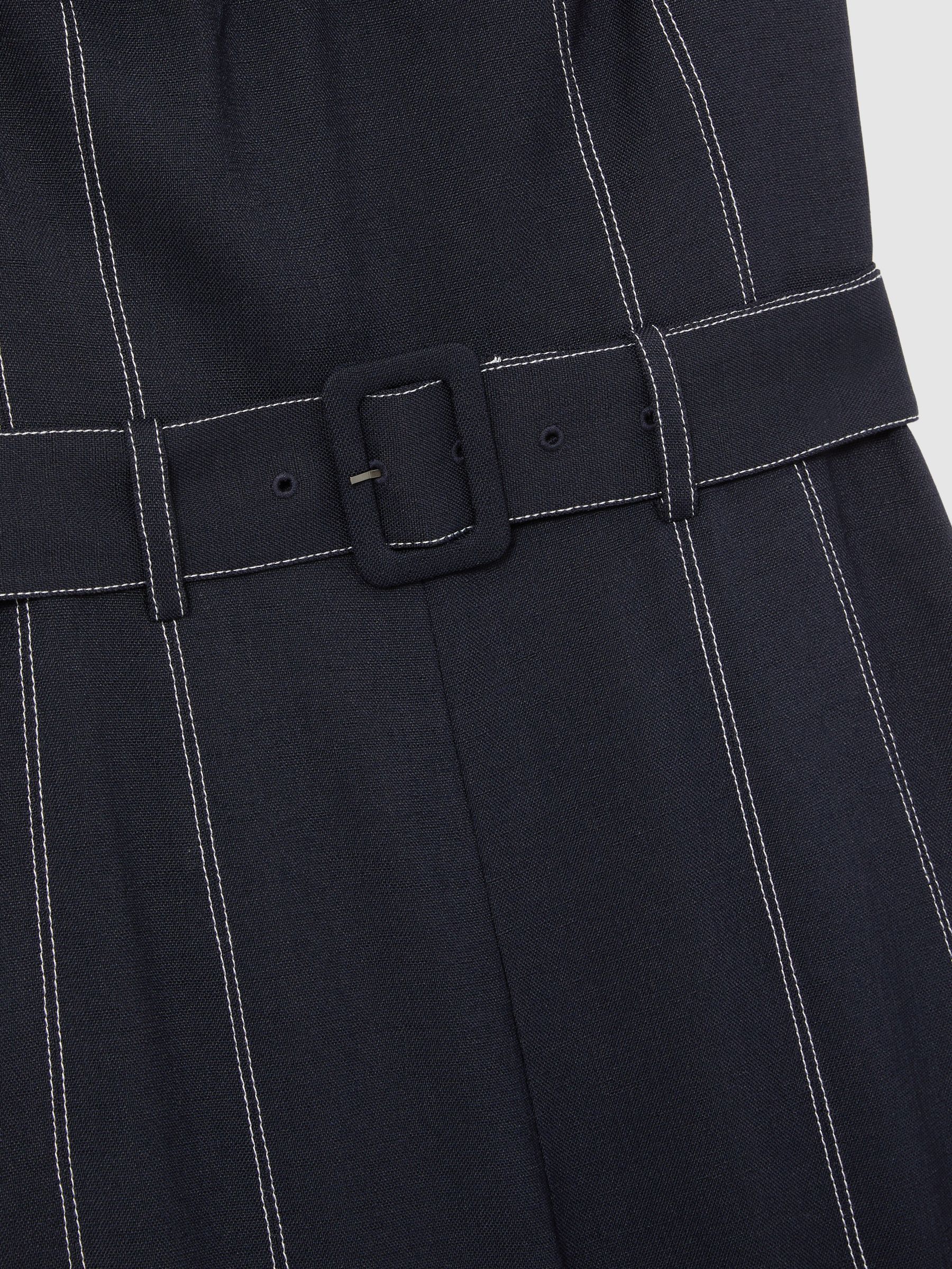 Contrast Stitch Structured Jumpsuit in Navy - Image 5 of 5