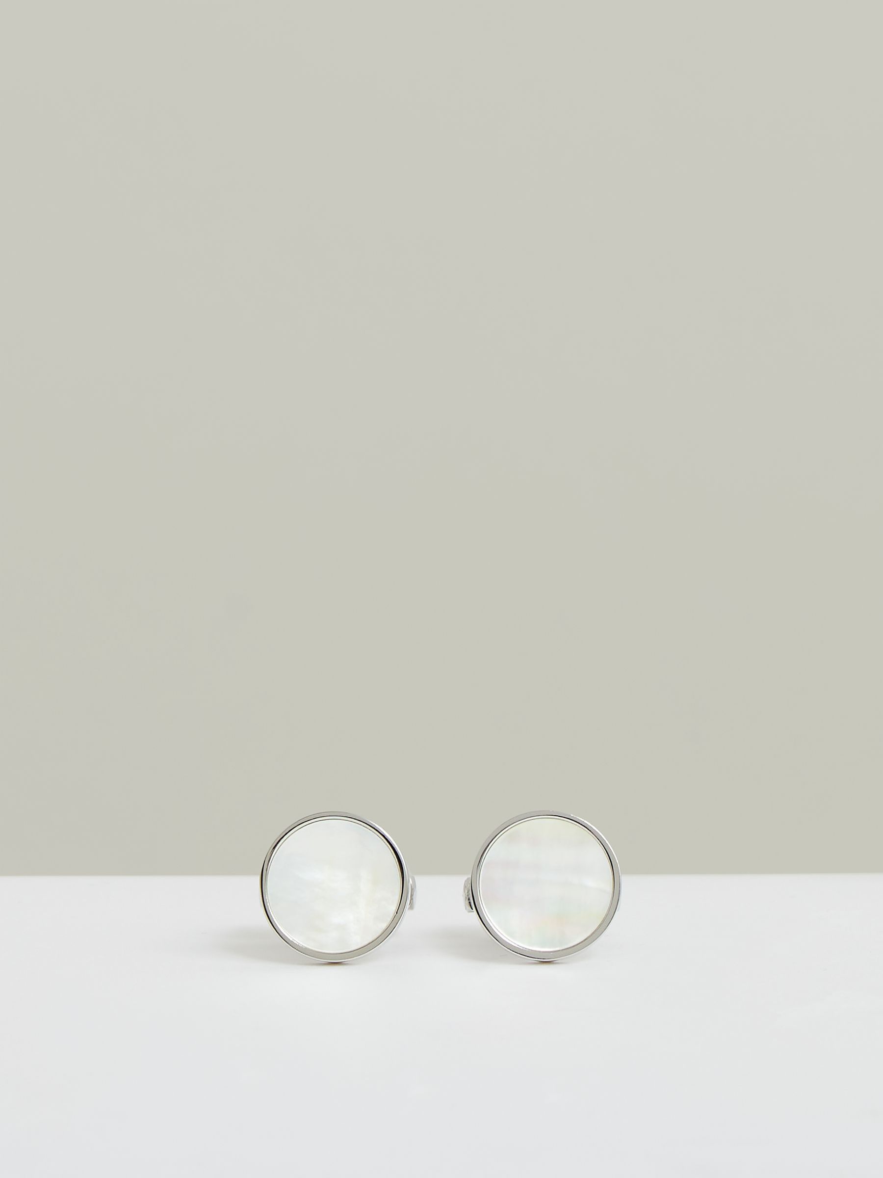 Cufflinks in Silver Tone /Mop - Image 1 of 5
