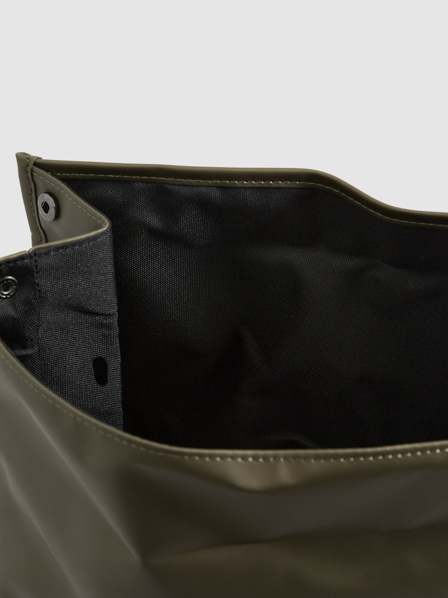 Rains Large Rolltop Rucksack in Revel Brass Green - Image 2 of 4