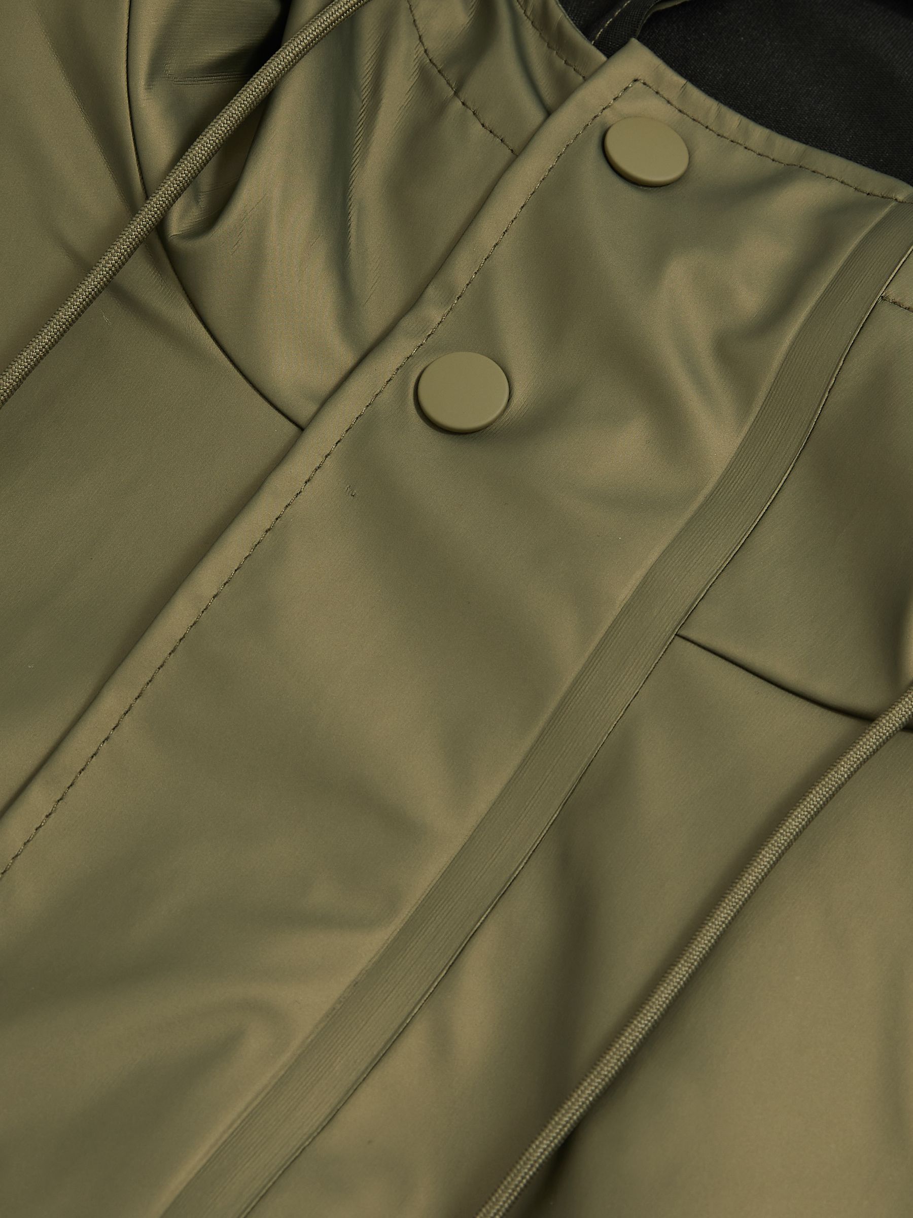 Rains Long Hooded Jacket in Revel Brass Green - Image 5 of 5