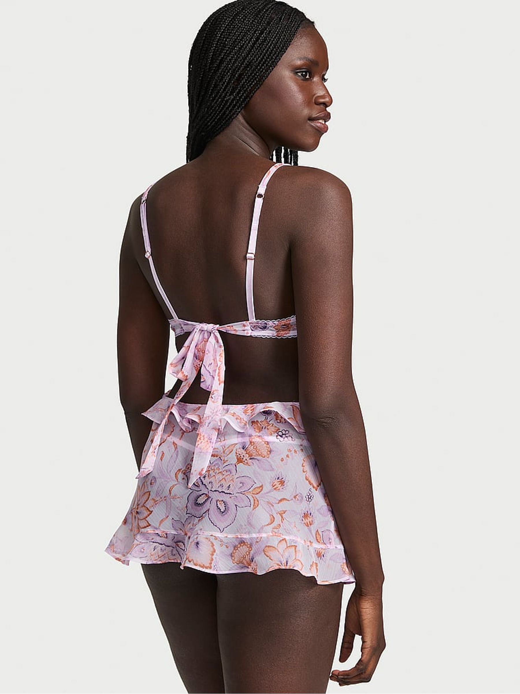 Delicate Violet Purple Blossom Babydoll Set - Image 2 of 4
