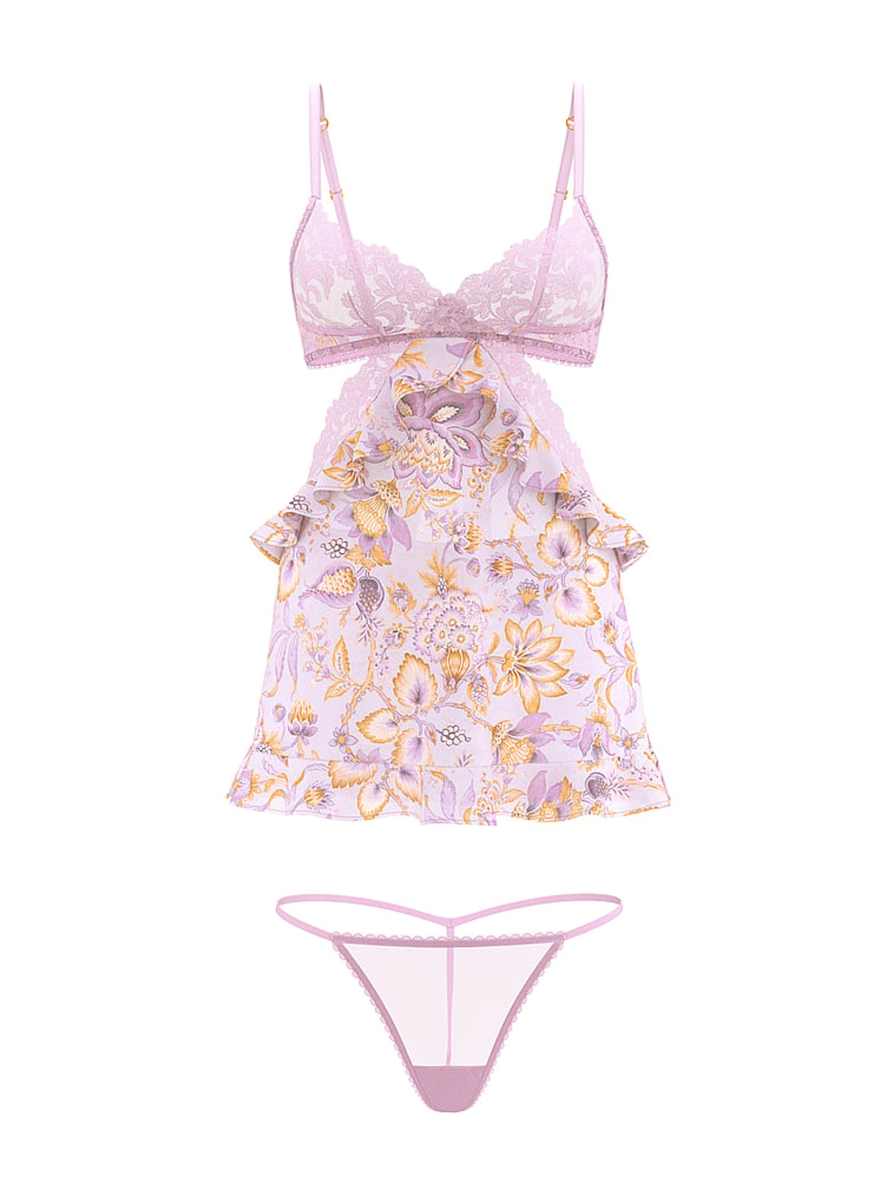 Delicate Violet Purple Blossom Babydoll Set - Image 4 of 4