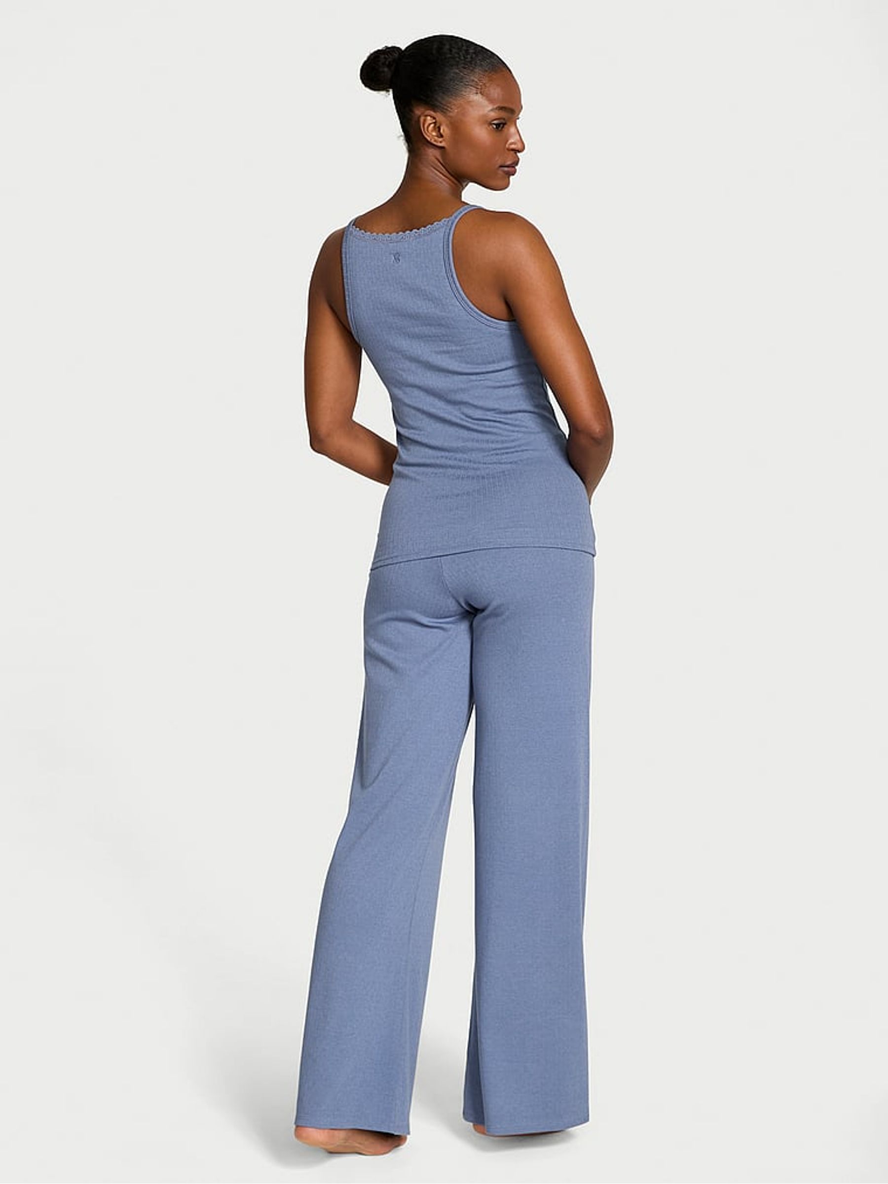 Moonlight Blue Pointelle Modal Pyjama Set - Image 2 of 2