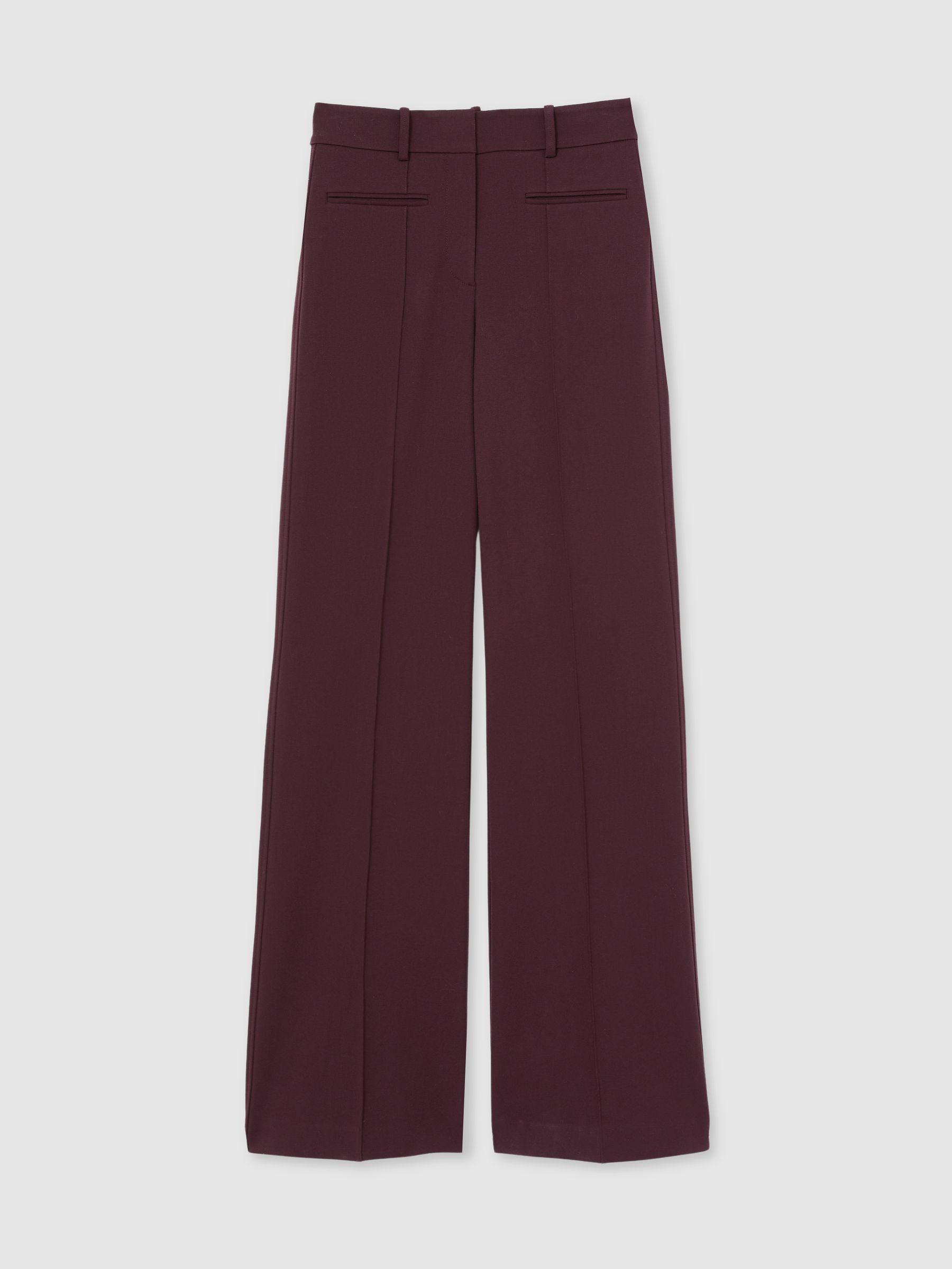 Petite High Rise Flared Trousers in Burgundy - Image 2 of 7