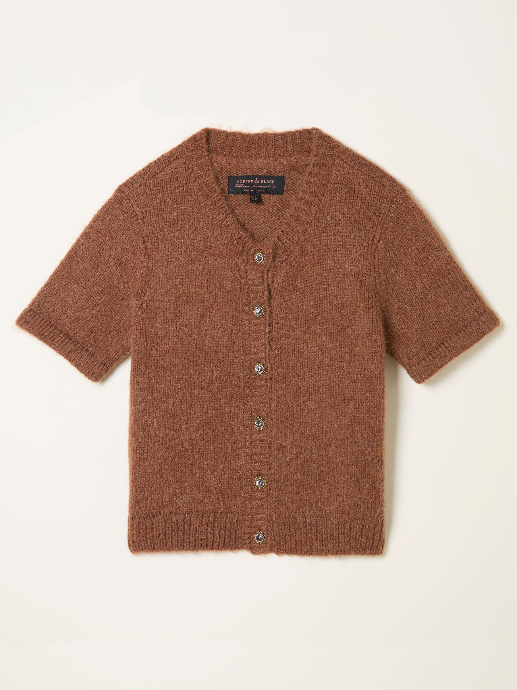 Elsie Brown Fluffy Cardigan - Image 4 of 4