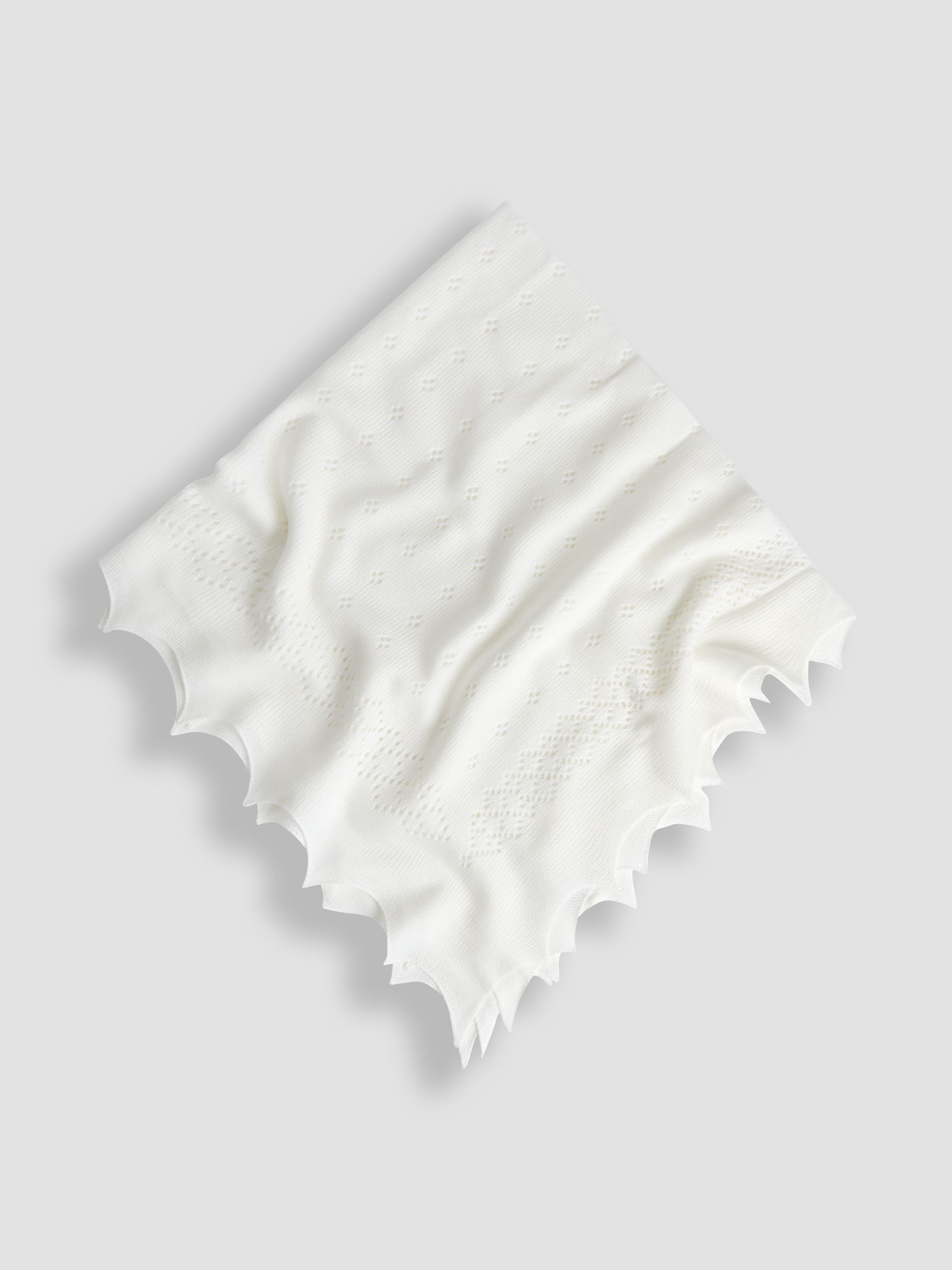 White Traditional Newborn Shawl - Image 3 of 5