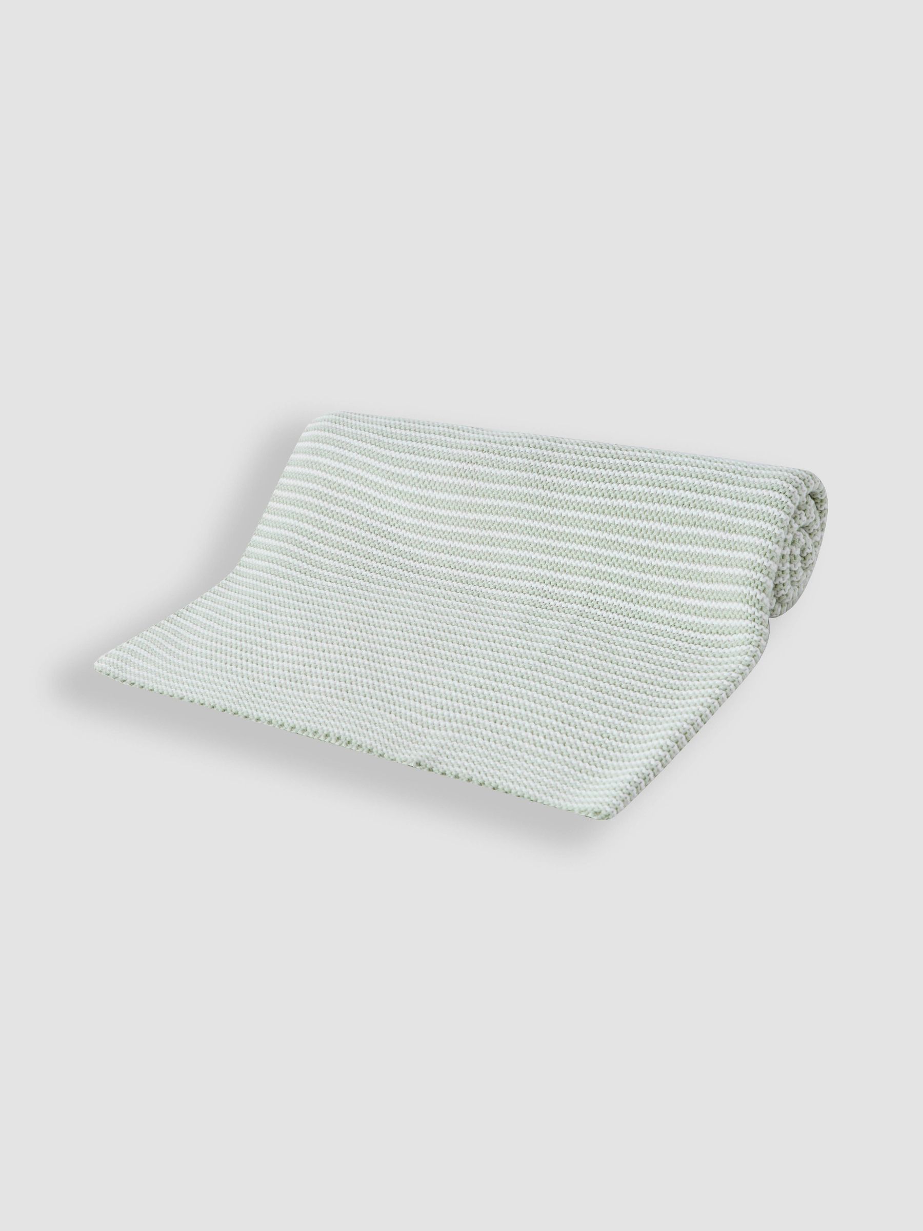 Sage Knitted Stripe Blanket - Image 4 of 4