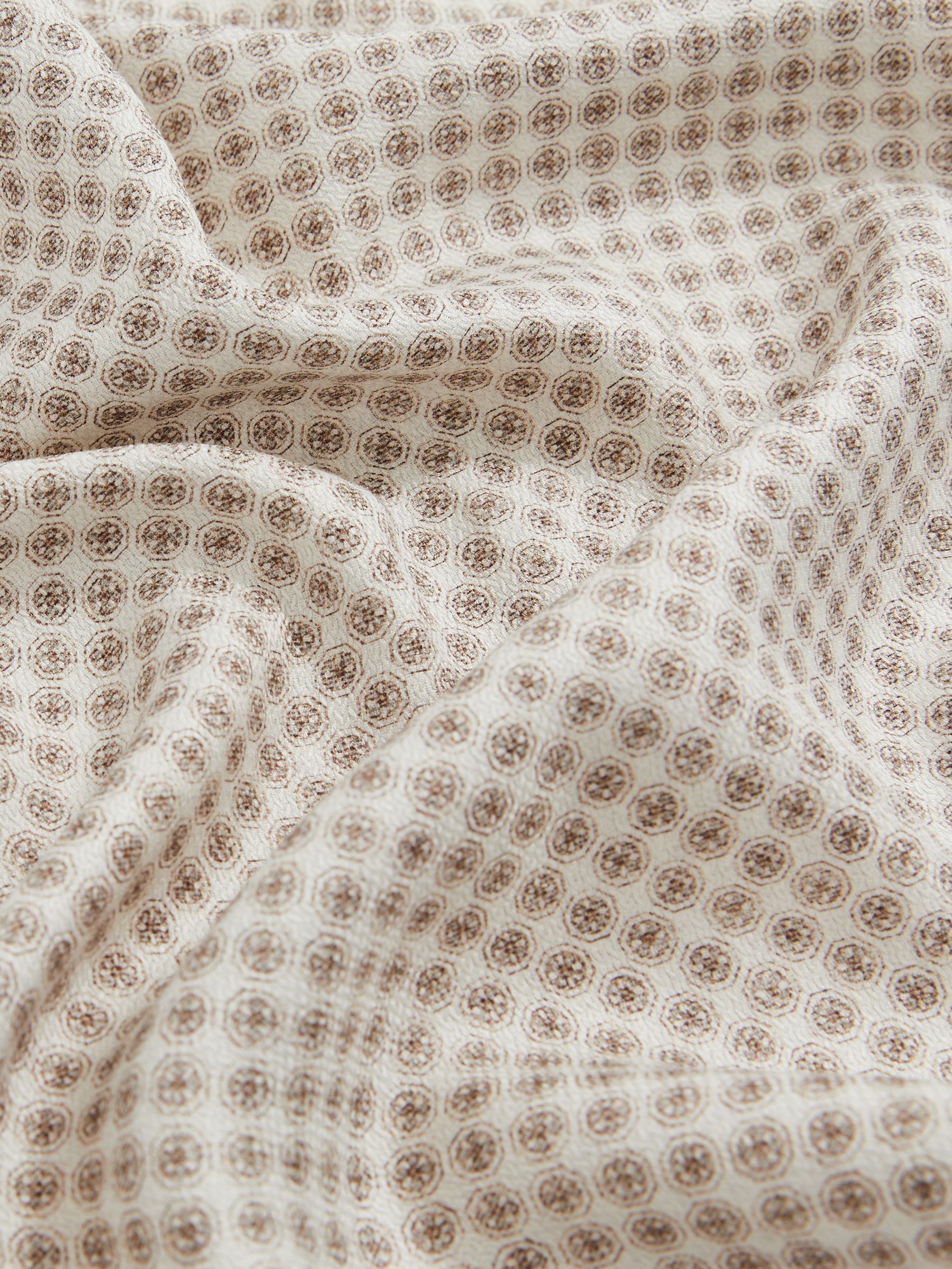 Silk Medallion-Print Pocket Square in Oatmeal - Image 4 of 5
