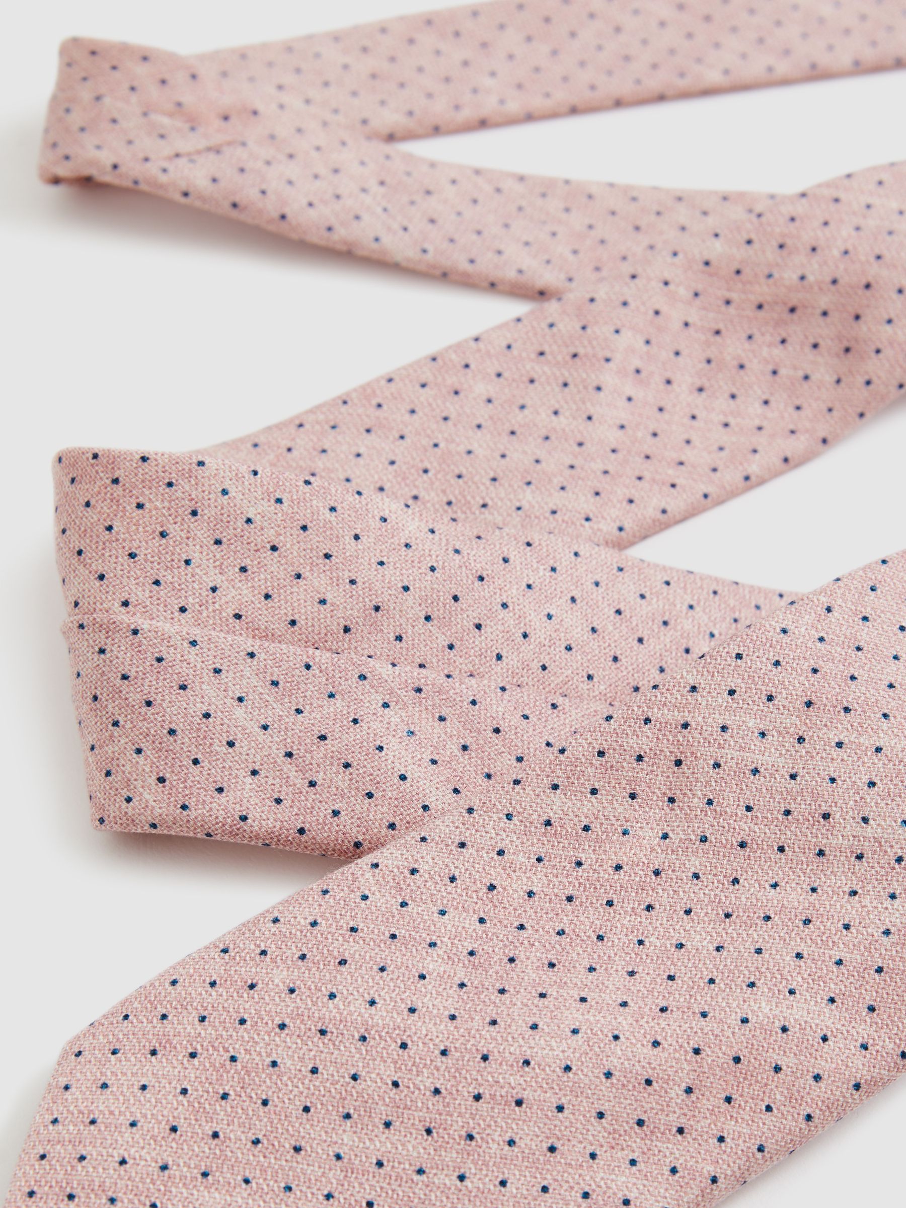 Silk Pin-Dot Tie in Soft Pink - Image 3 of 5