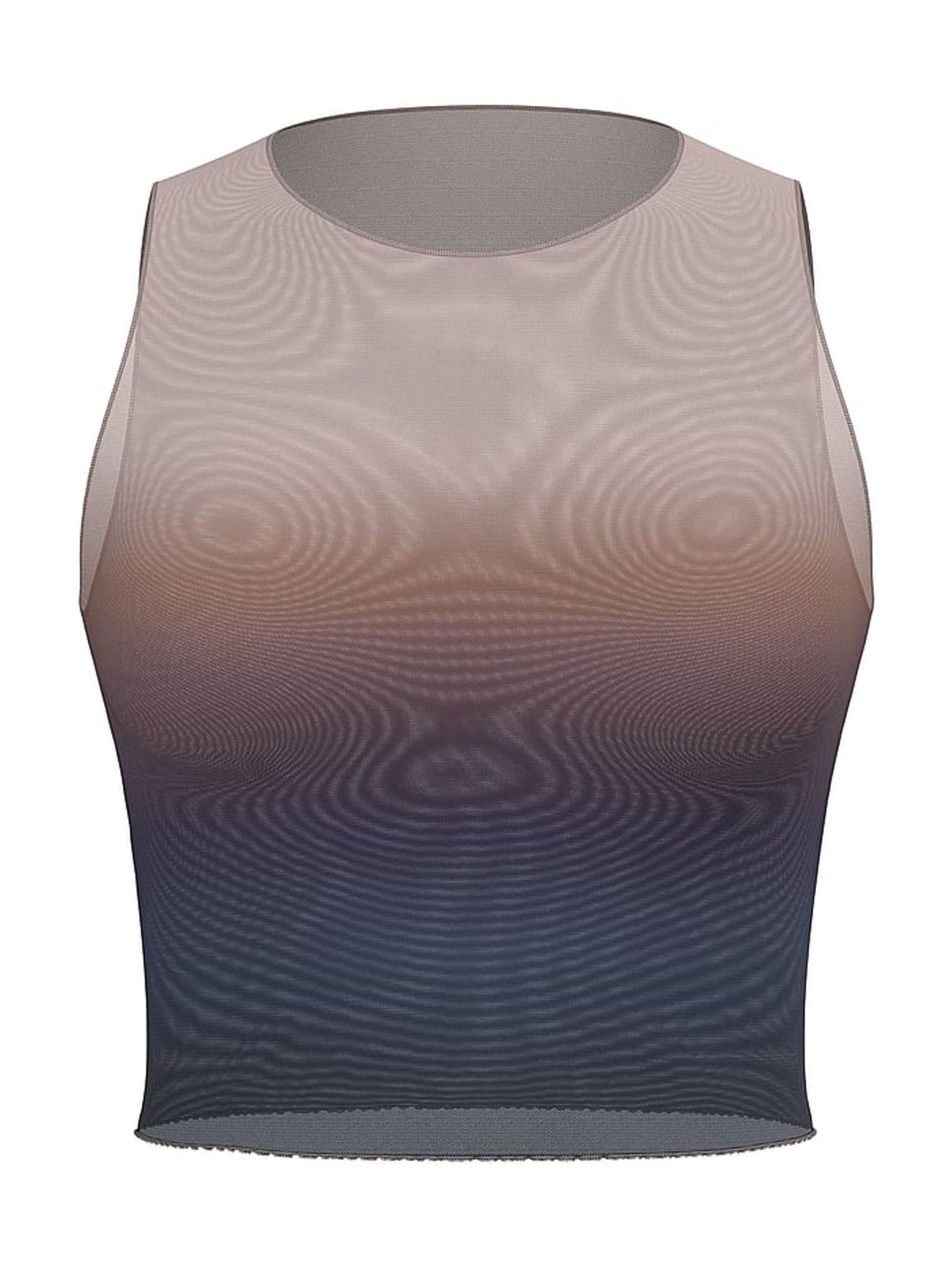 Blue Ombre Mesh Cover Up Tank Top - Image 3 of 3