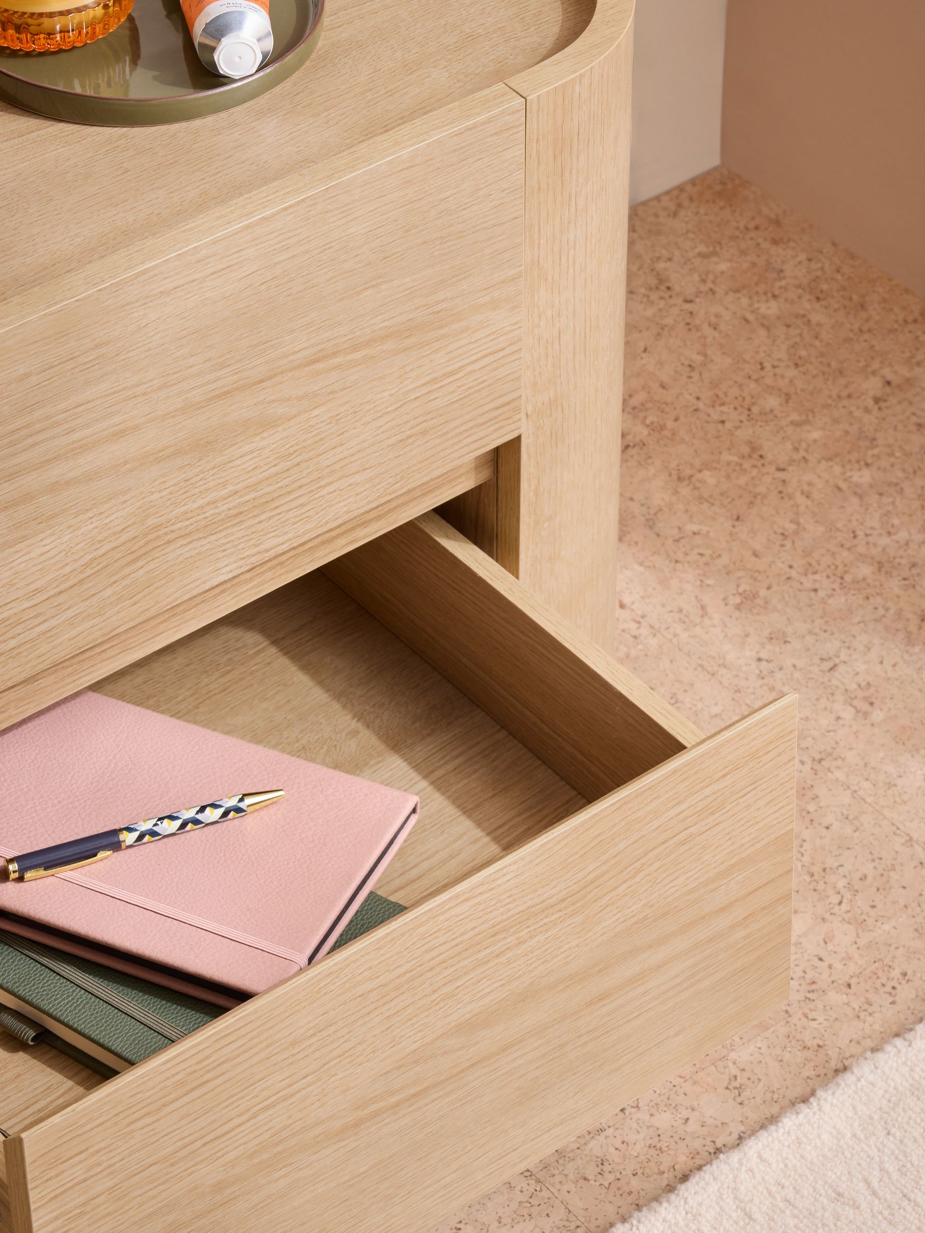 Kain Bedside Table in Light Oak Effect - Image 3 of 5