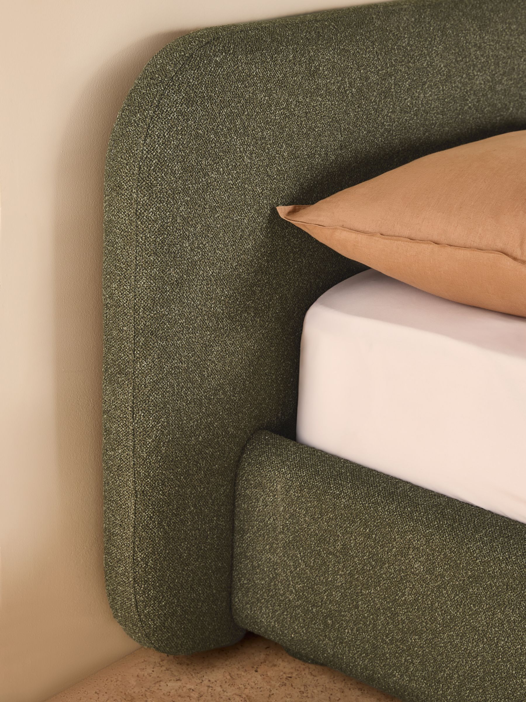 Hanson Ottoman Storage Bed in Soft Touch Boucle Forest Green - Image 3 of 5