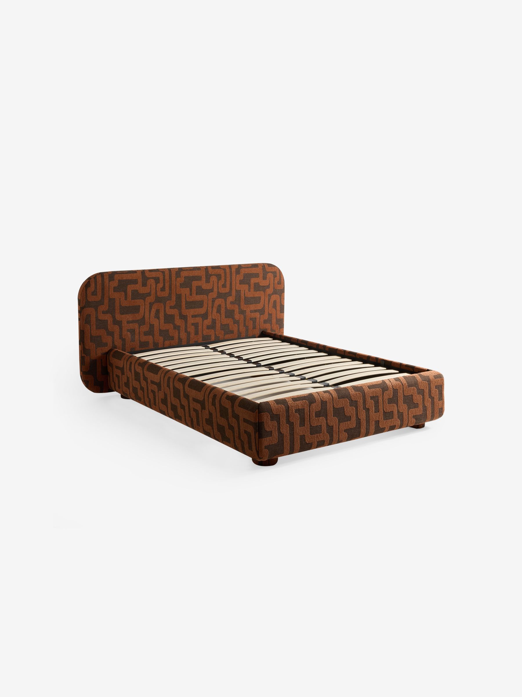 Hanson Ottoman Storage Bed in Chocolate Brown Clyde Abstract - Image 4 of 5