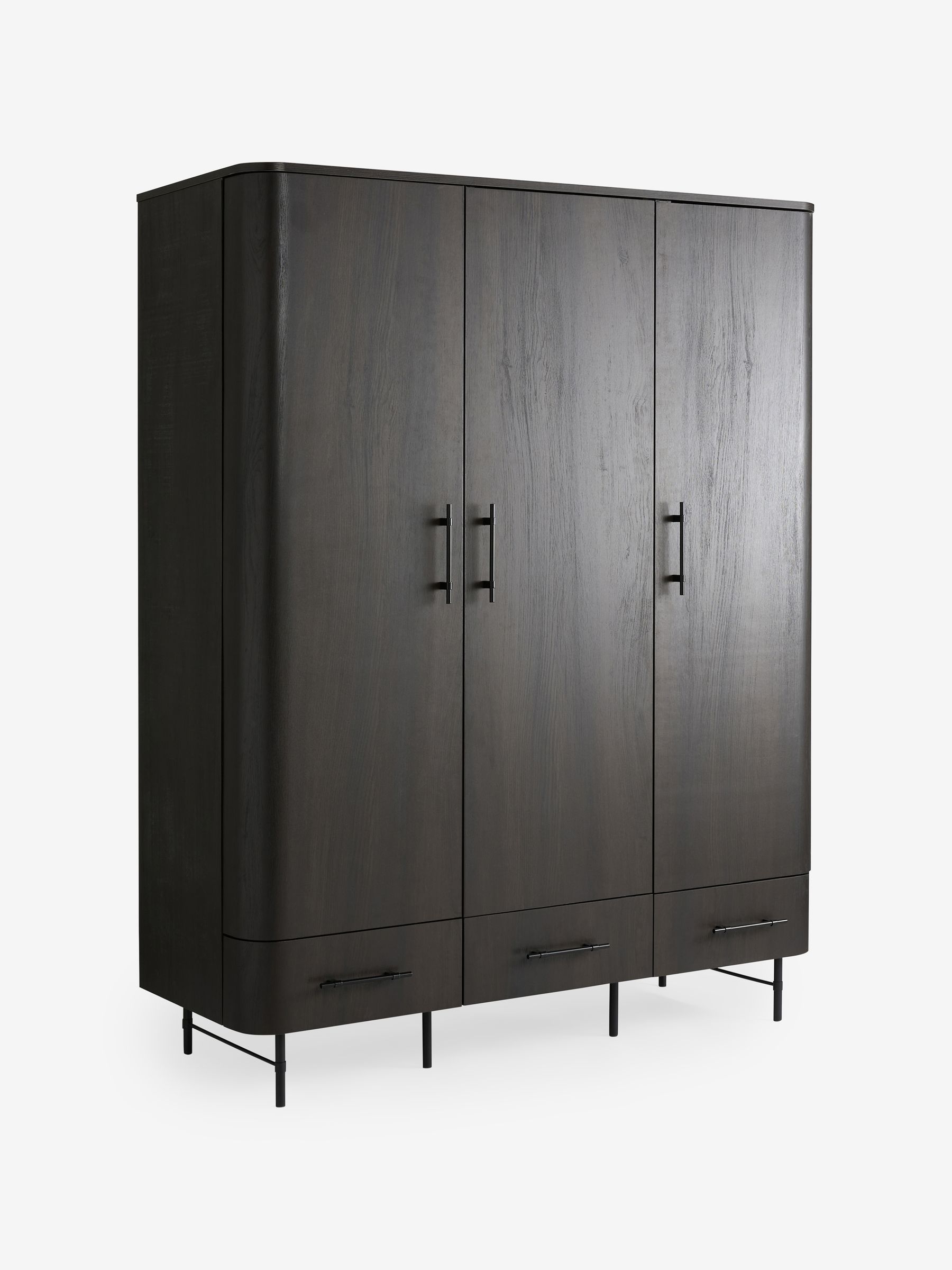 Dark Oak Effect Zeke Triple Wardrobe - Image 4 of 6