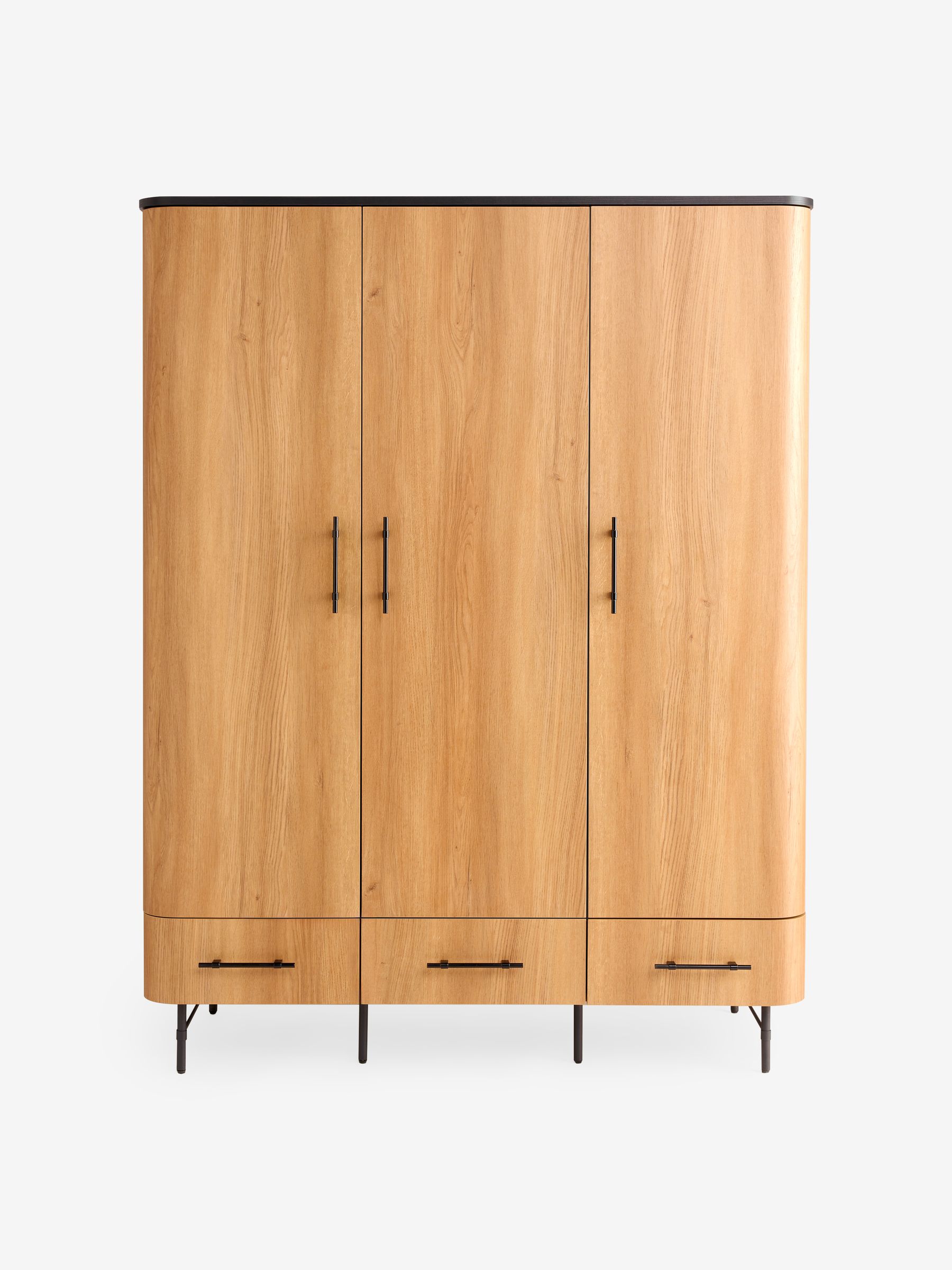 Oak Effect Zeke Triple Wardrobe - Image 5 of 6