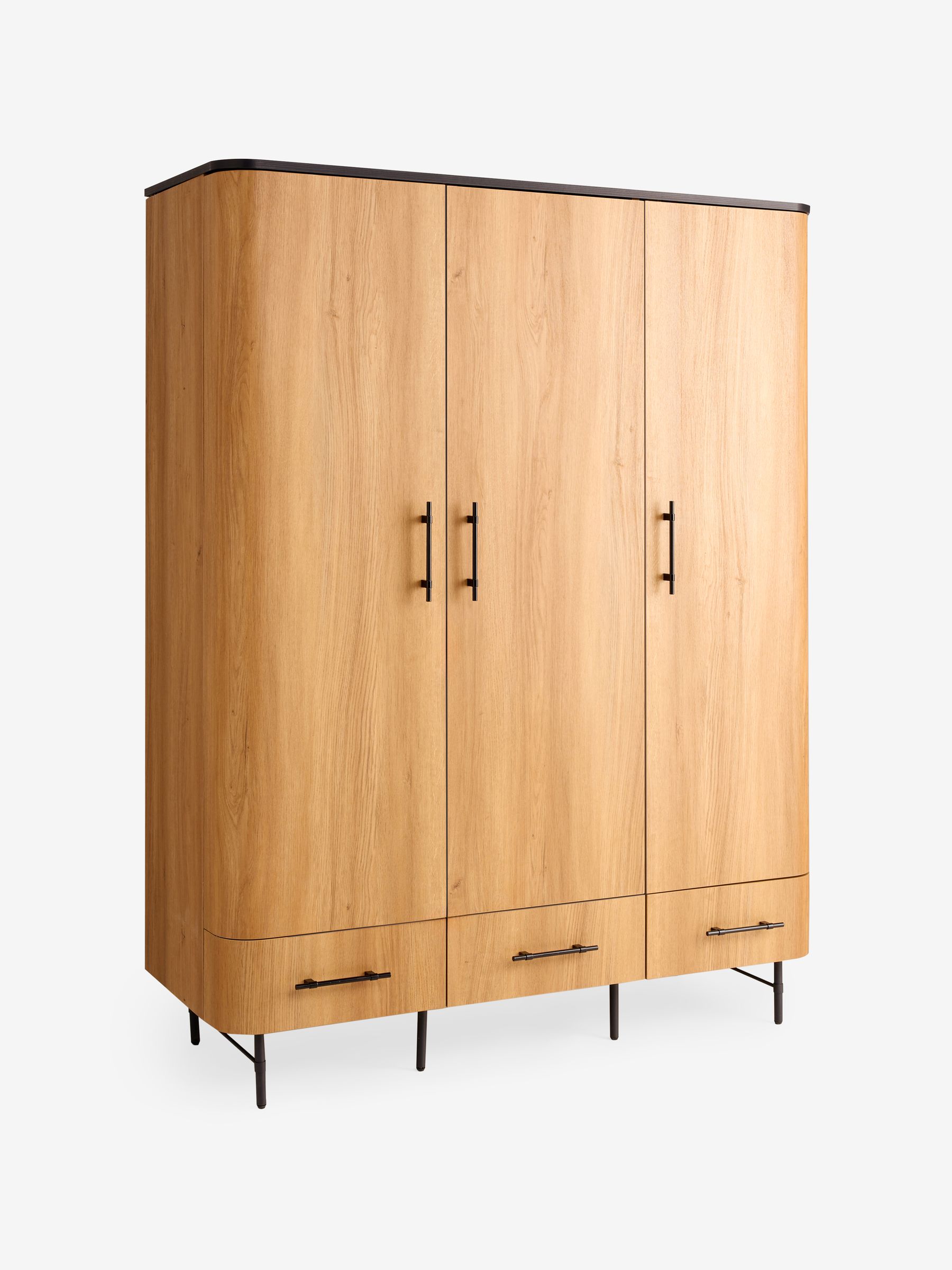Oak Effect Zeke Triple Wardrobe - Image 6 of 6