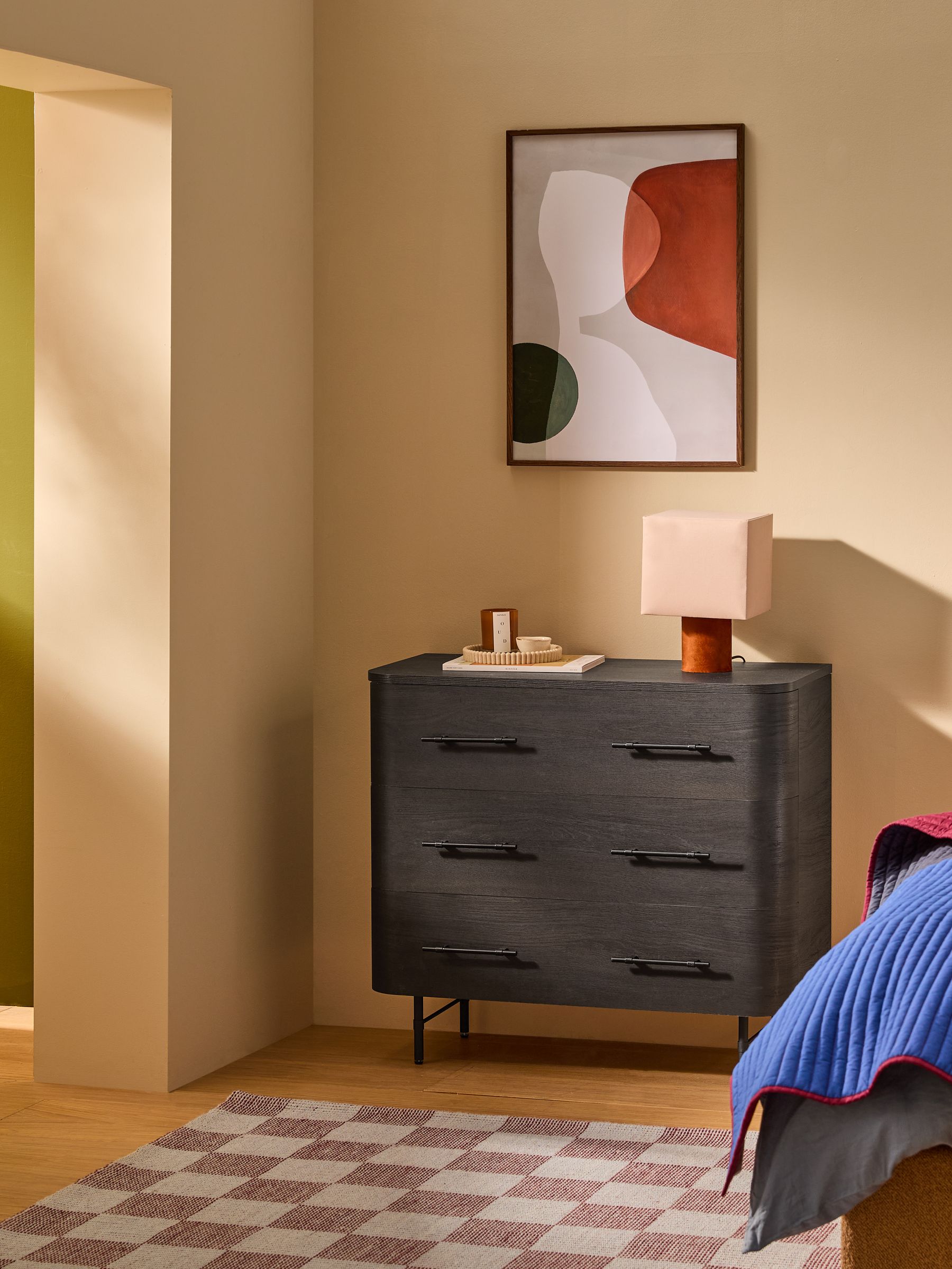 Dark Oak Effect Zeke 3 Drawer Chest of Drawer - Image 1 of 5 Dark Oak Effect Zeke 3 Drawer Chest of Drawer - Image 1 of 5