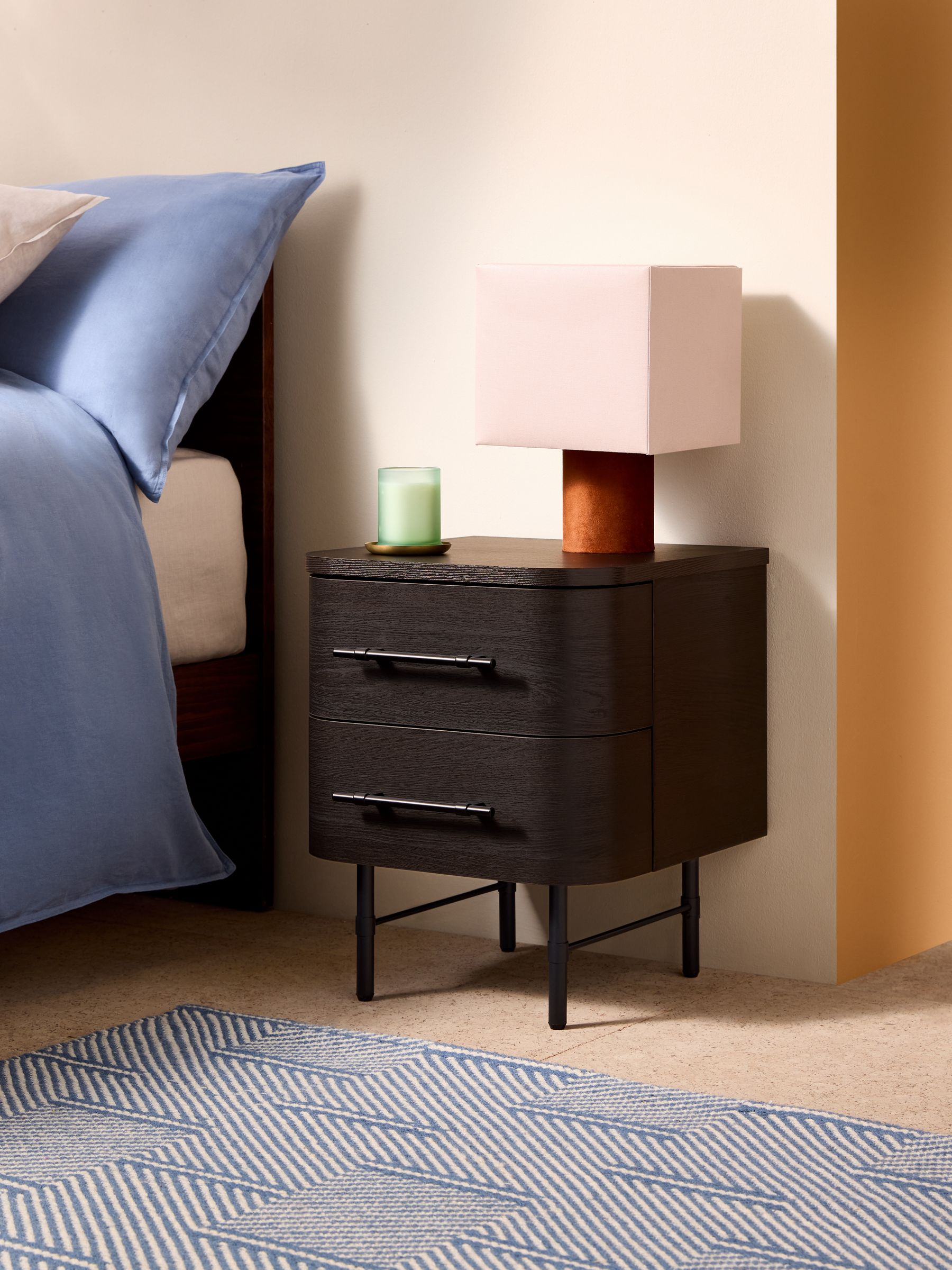 Zeke Bedside Table in Dark Oak Effect - Image 1 of 5