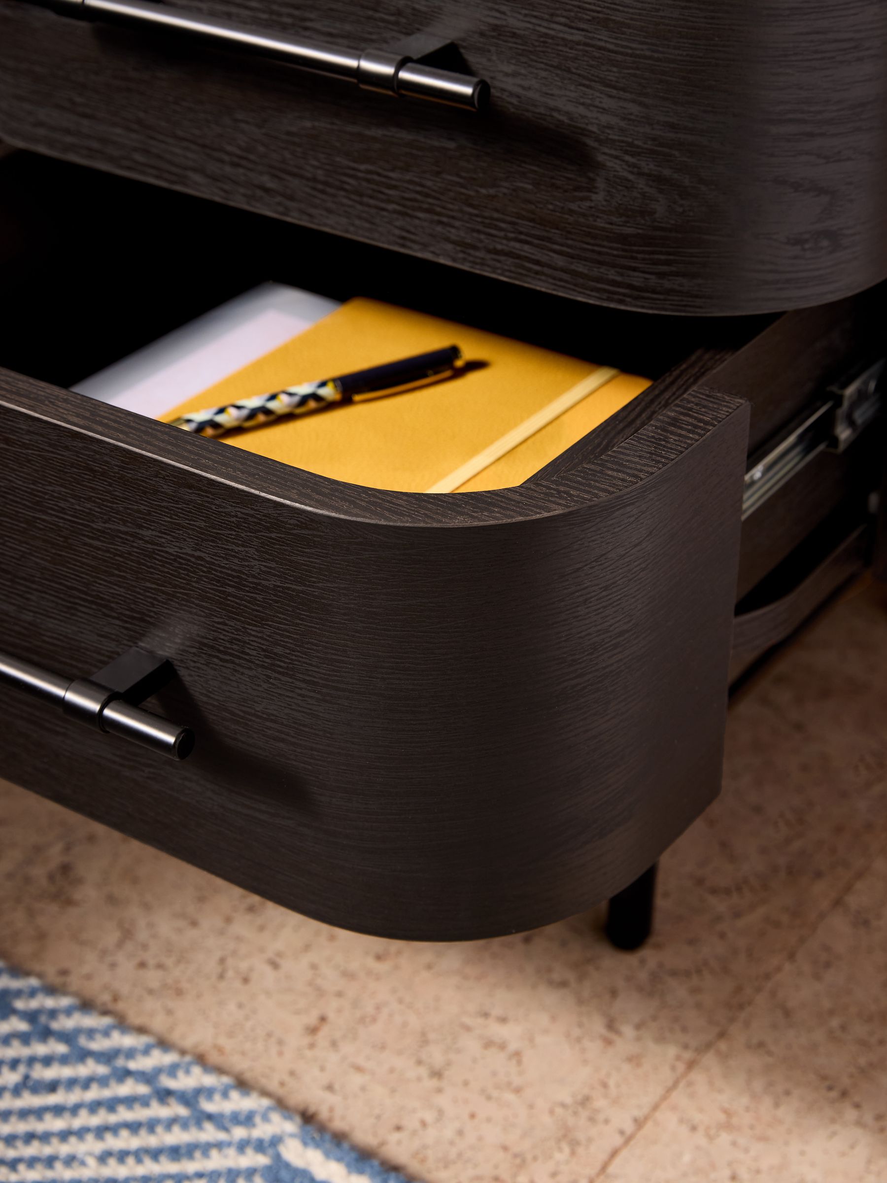 Zeke Bedside Table in Dark Oak Effect - Image 2 of 5
