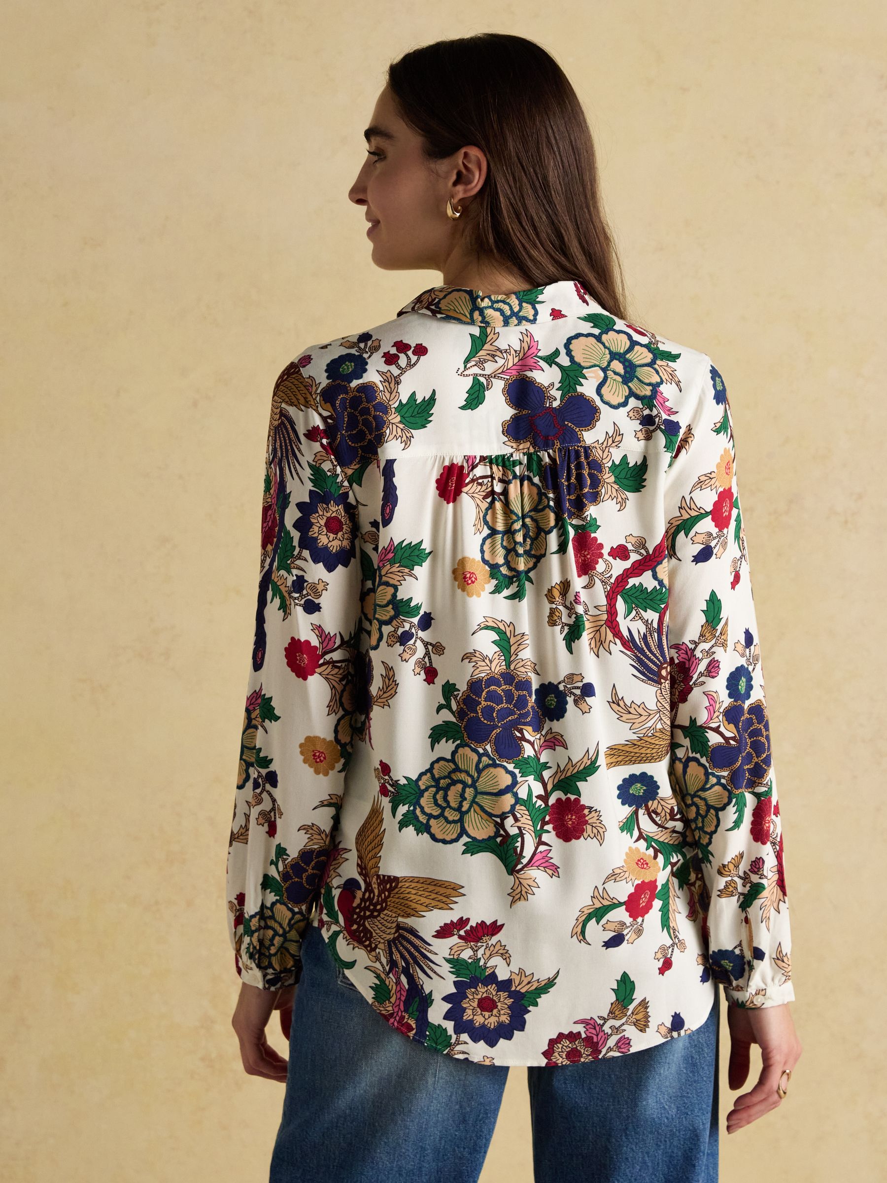 Elvina Cream Floral Relaxed Fit Shirt - Image 2 of 8