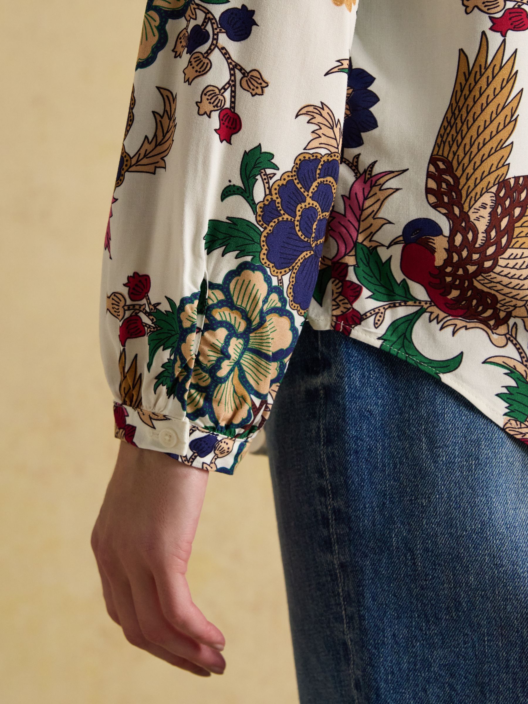 Elvina Cream Floral Relaxed Fit Shirt - Image 5 of 8