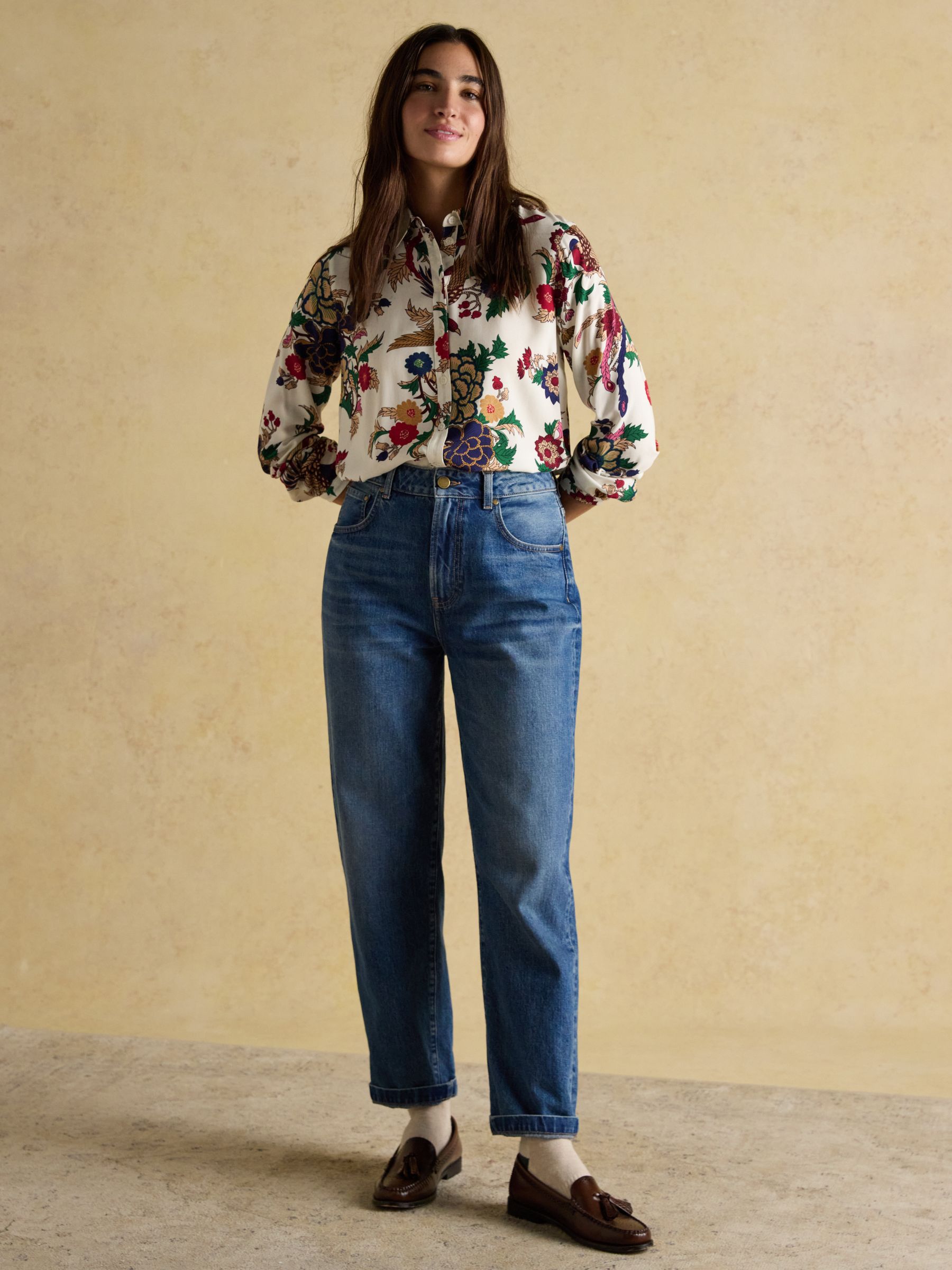 Elvina Cream Floral Relaxed Fit Shirt - Image 6 of 8