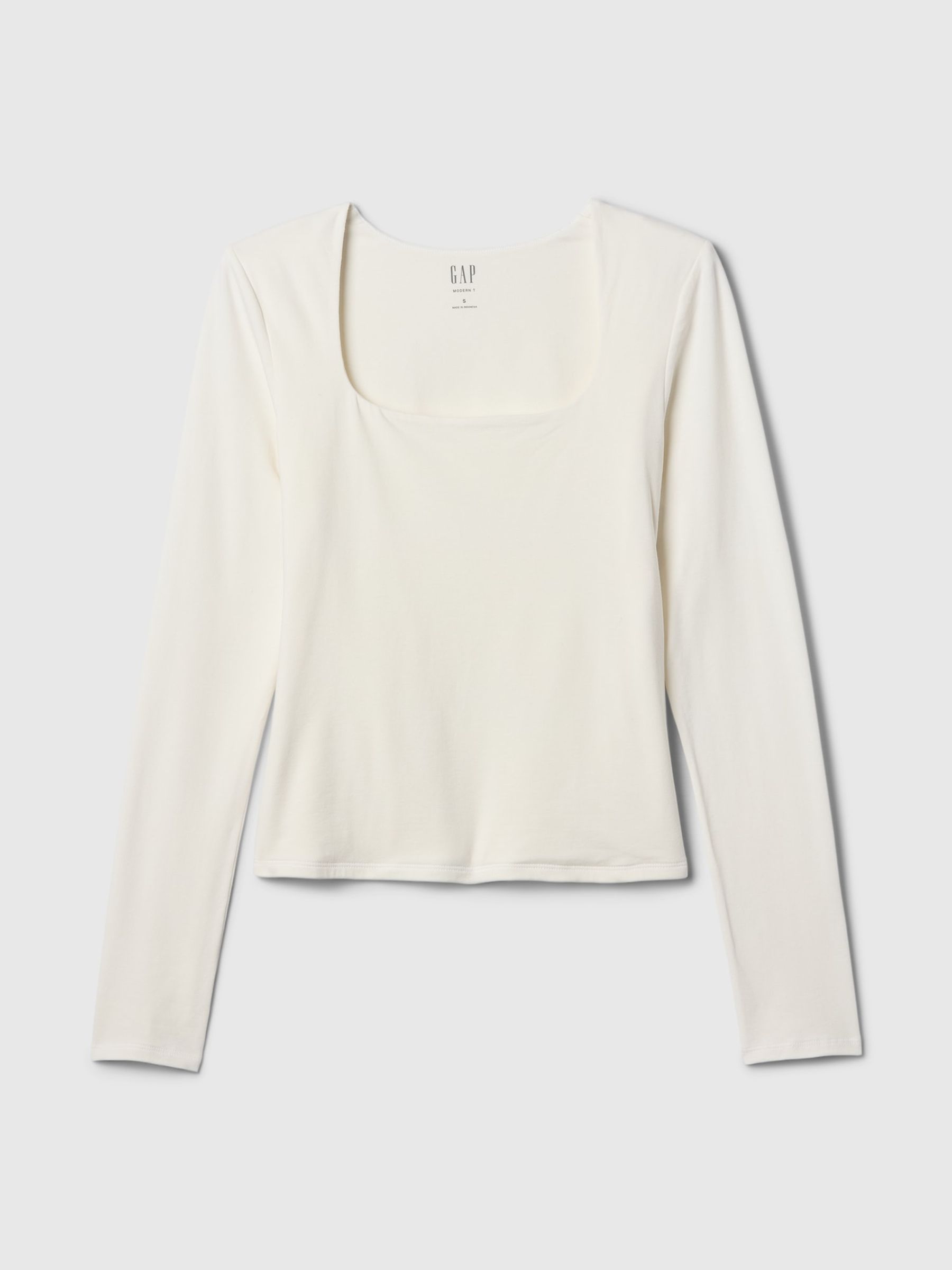 White Square Neck Long Sleeve Top - Image 4 of 4