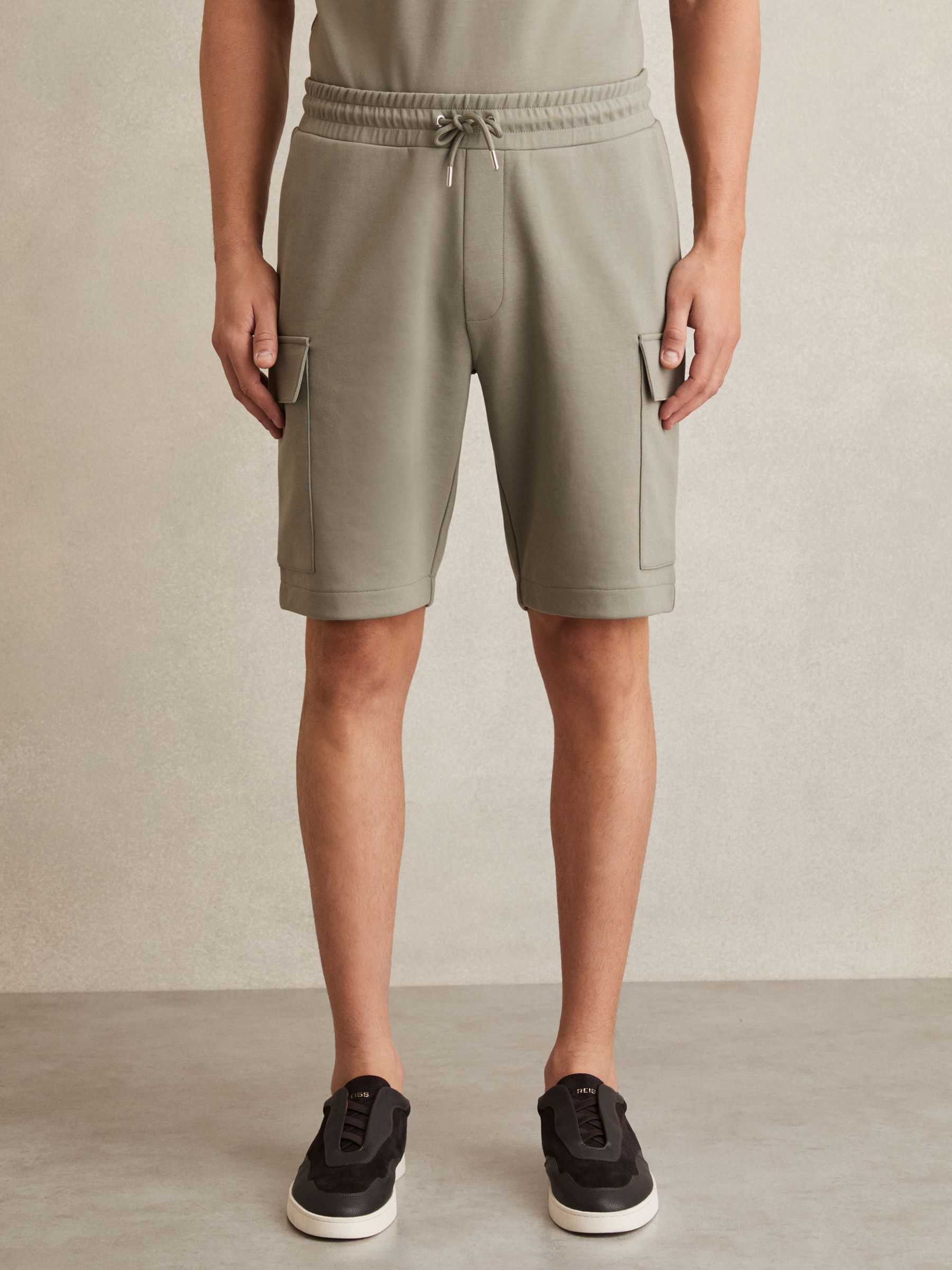 Interlock Cargo Shorts in Sage Green - Image 3 of 6