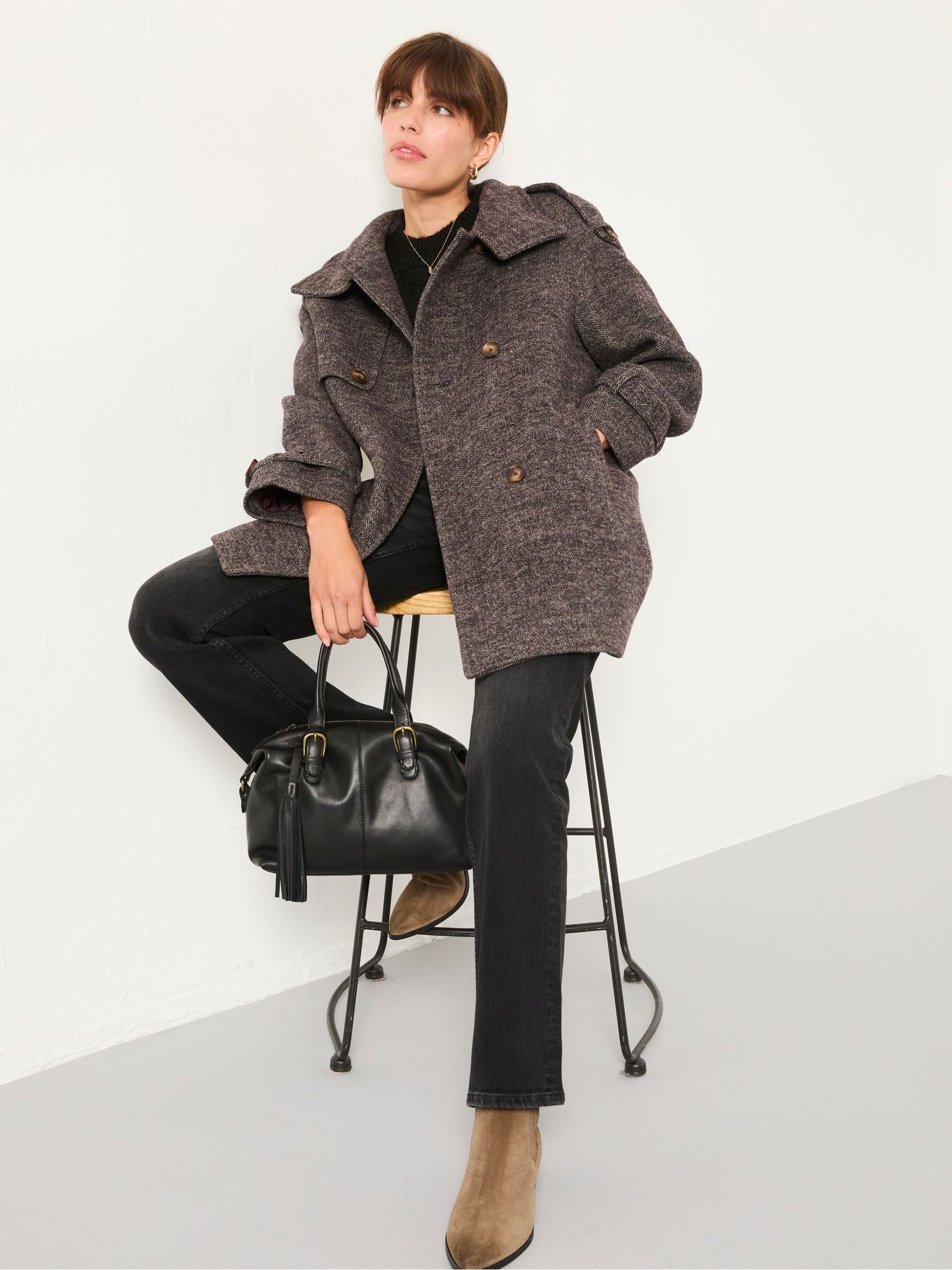 Lottie Brown Wool Blend Coat - Image 2 of 6
